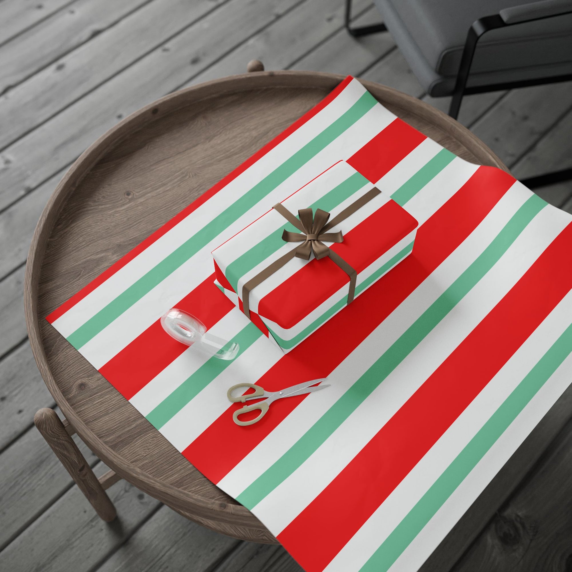 Festive Striped Wrapping Paper for Holidays and Celebrations