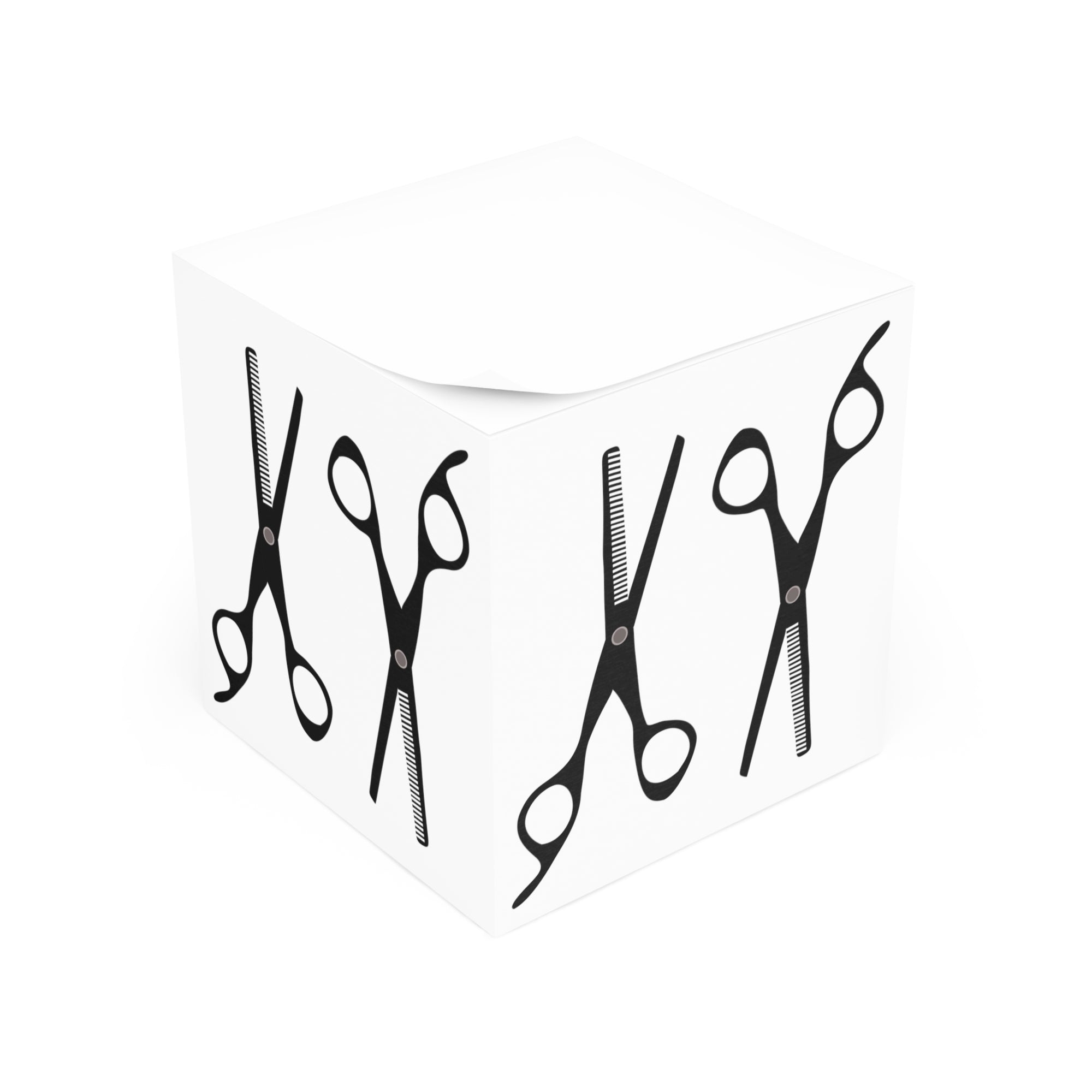 Scissor Icons Note Cube | Hair Stylist Desk Memo Block