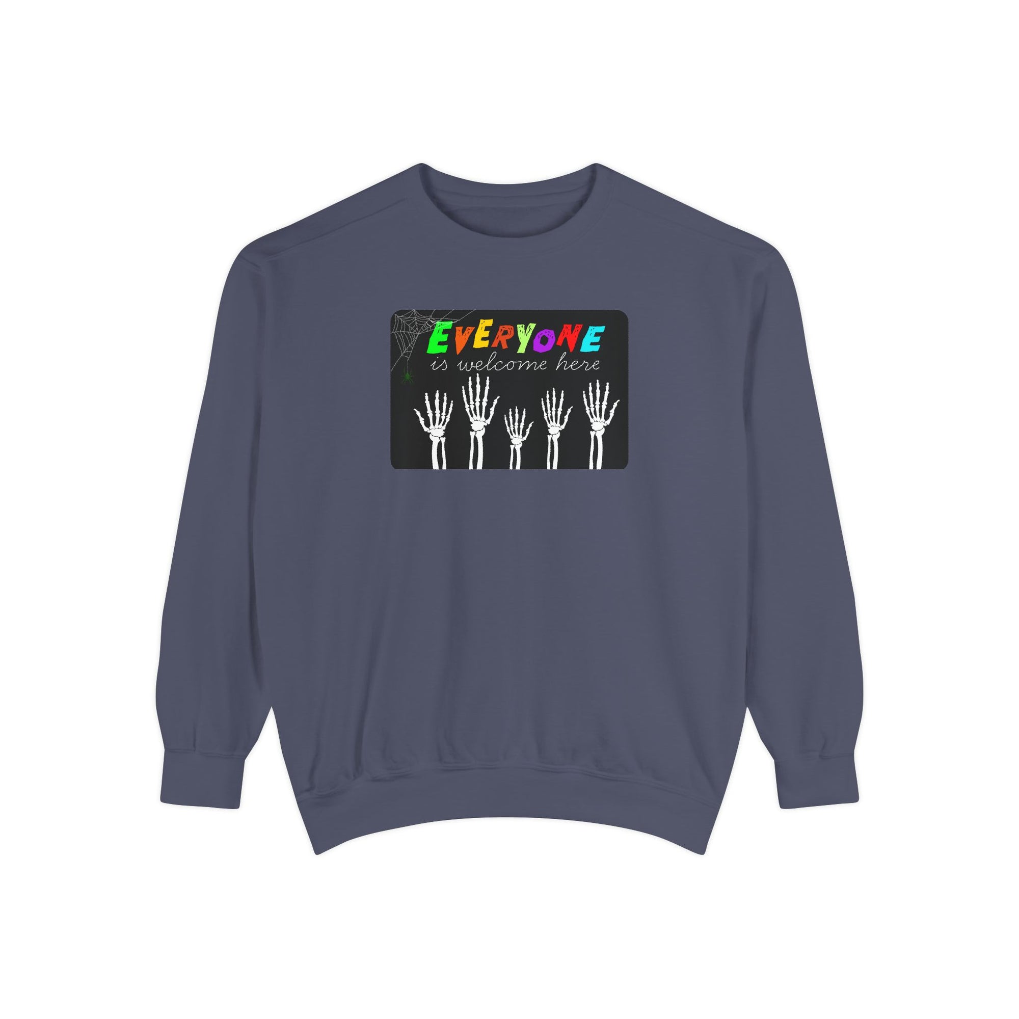Everyone Is Welcome Here Skeleton Halloween Sweatshirt