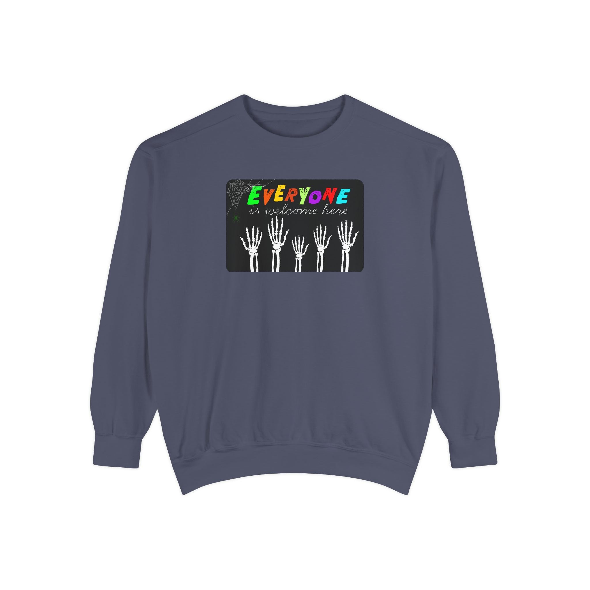 Everyone Is Welcome Here Skeleton Halloween Sweatshirt