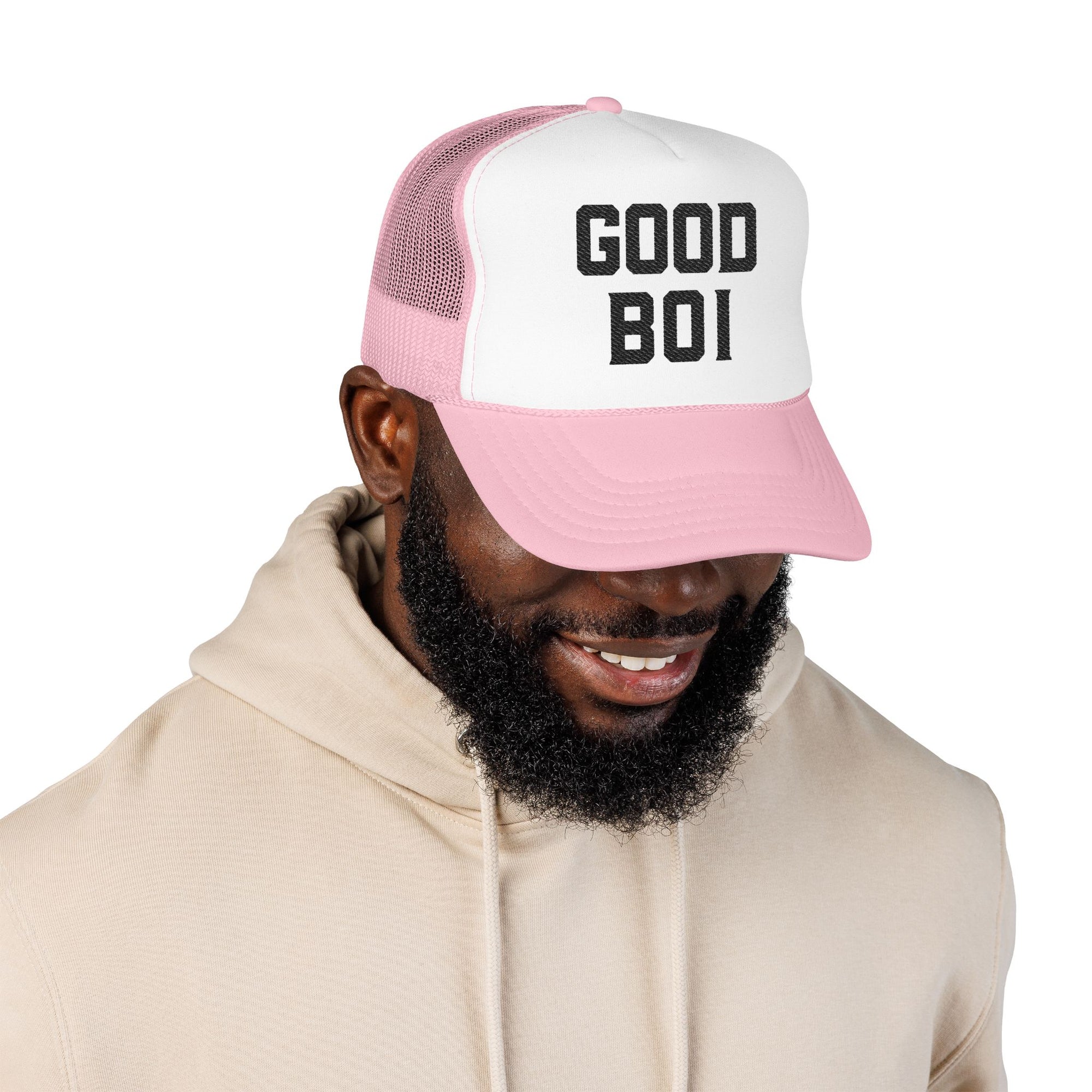 Good Boi Embroidered Foam Trucker Hat, Casual Cap, Boise Gift