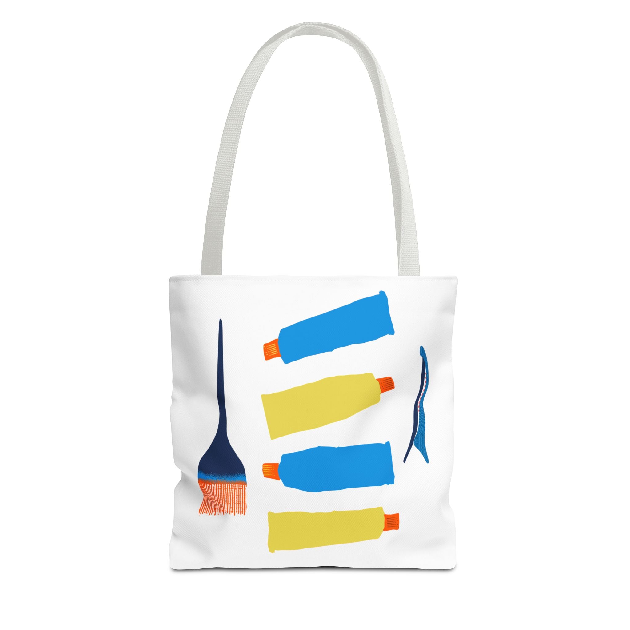 Paint Tubes and Brush Tote Bag | Abstract Art Supplies Tote