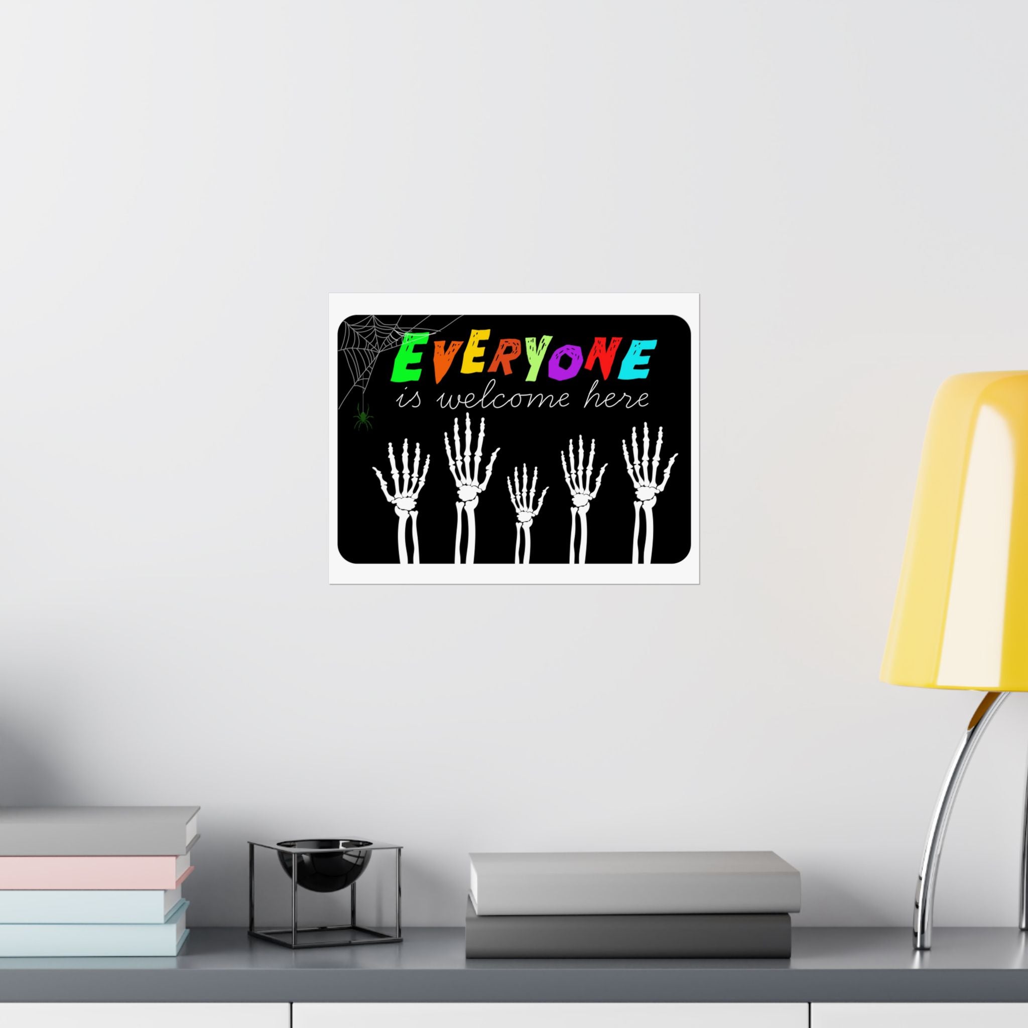Everyone Is Welcome Here Halloween, Halloween Decor, Spooky Art Print,