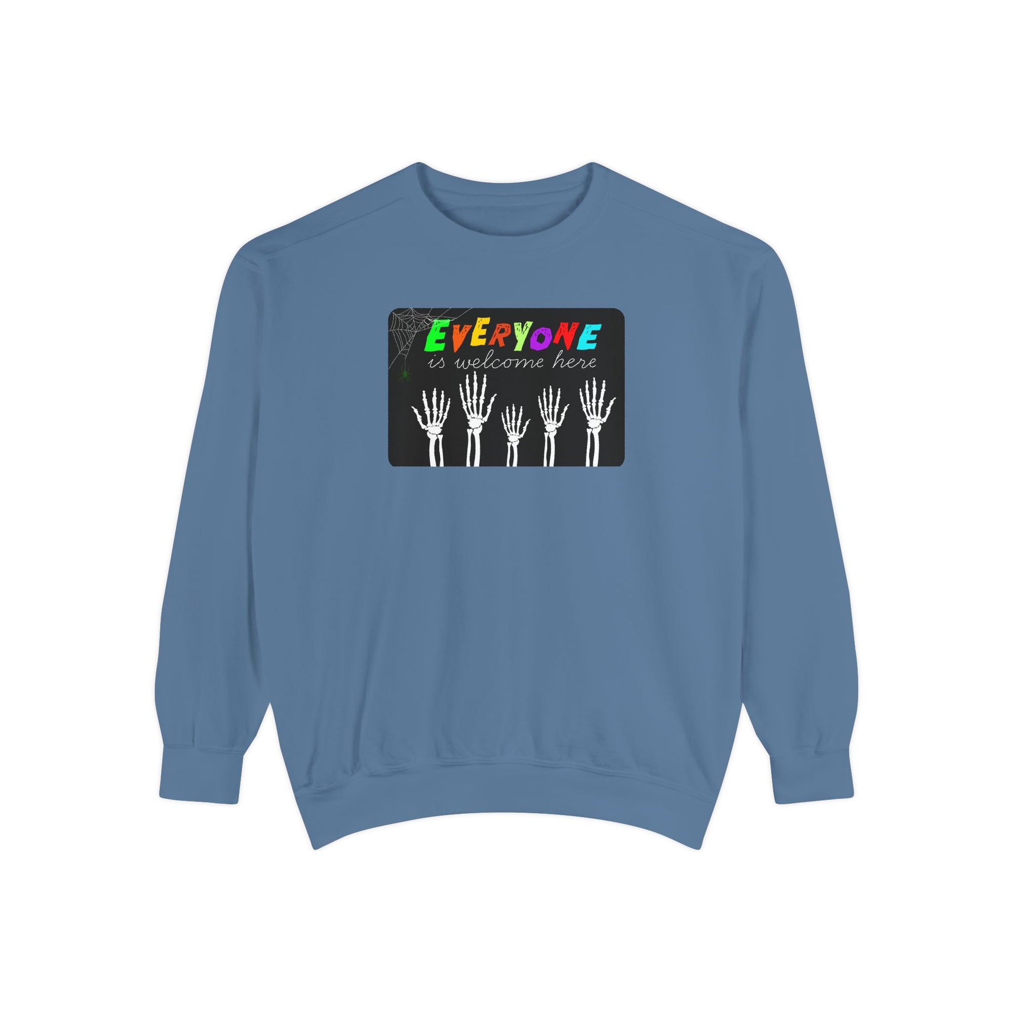 Everyone Is Welcome Here Skeleton Halloween Sweatshirt