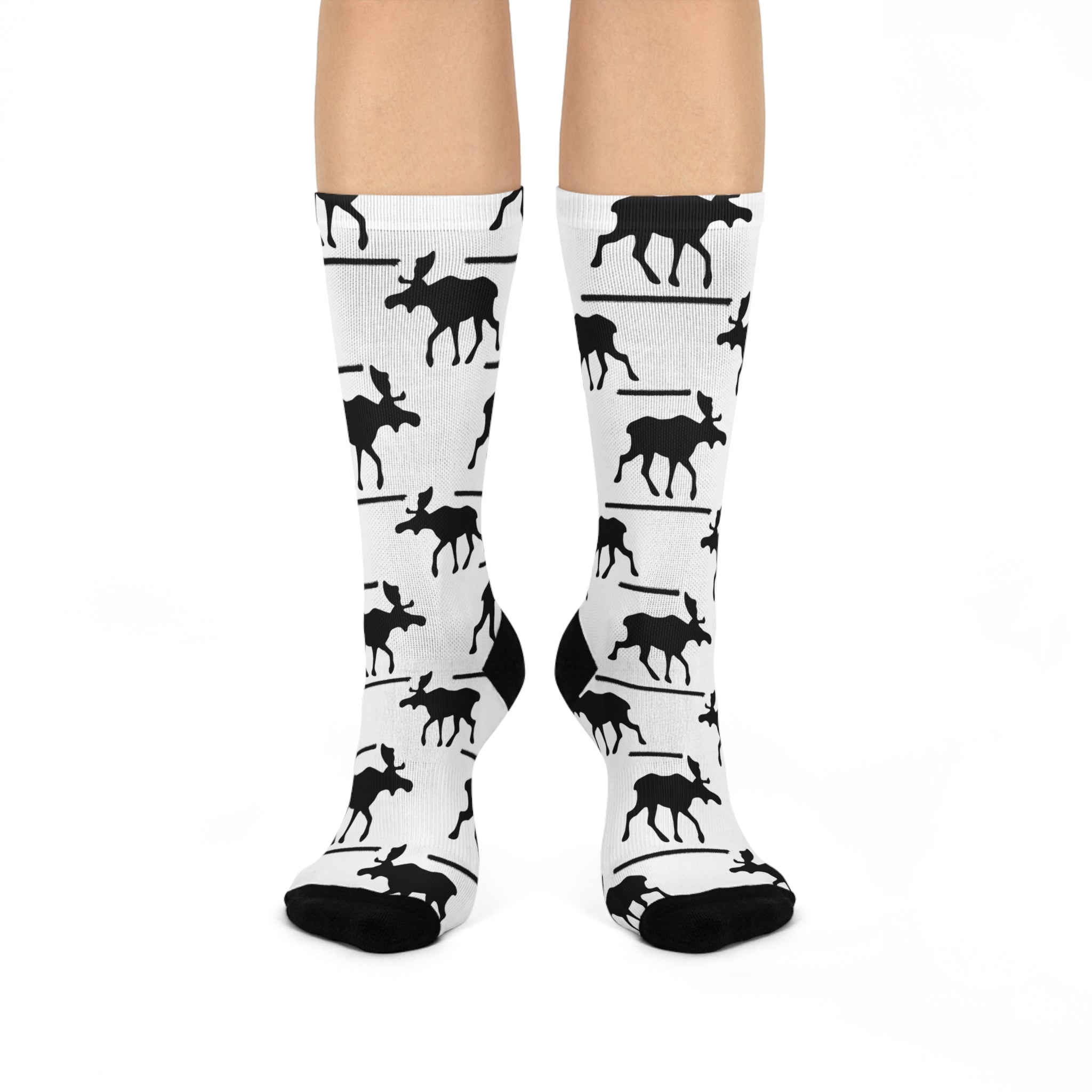 Fun Moose Crew Socks - Cushioned Design for Comfort and Style