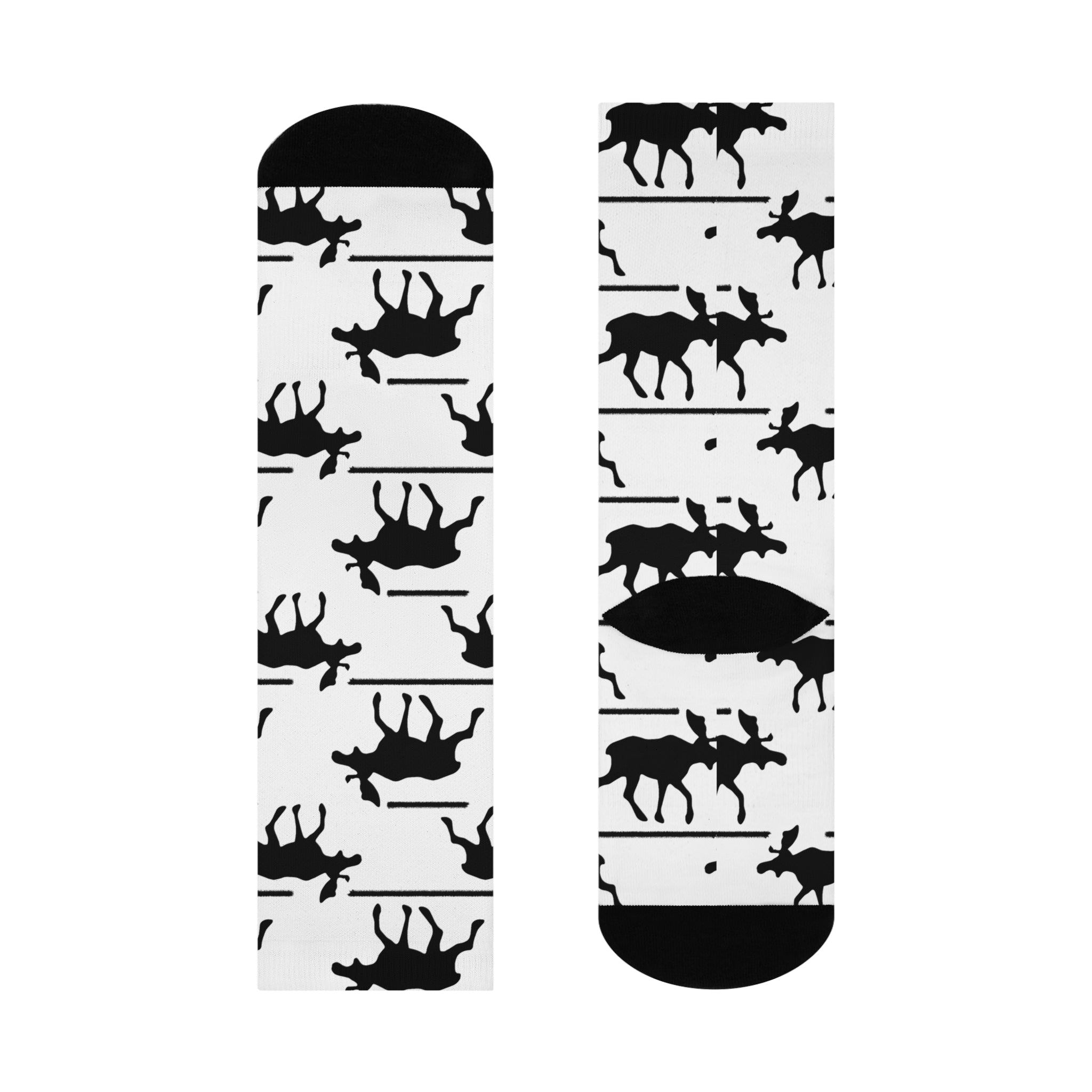 Fun Moose Crew Socks - Cushioned Design for Comfort and Style