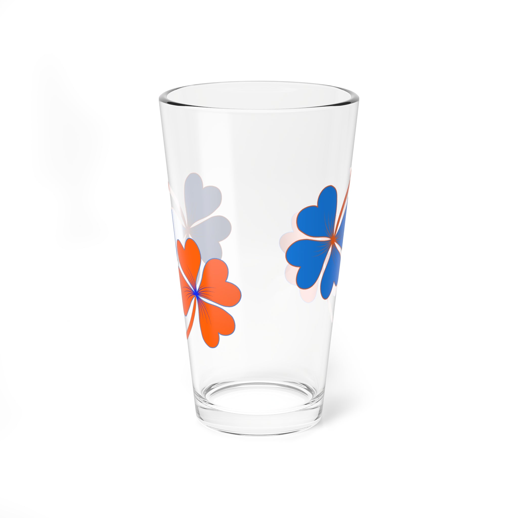 Lucky Boise Blue & Orange Mixing Glass, 16oz | Vibrant Drinkware