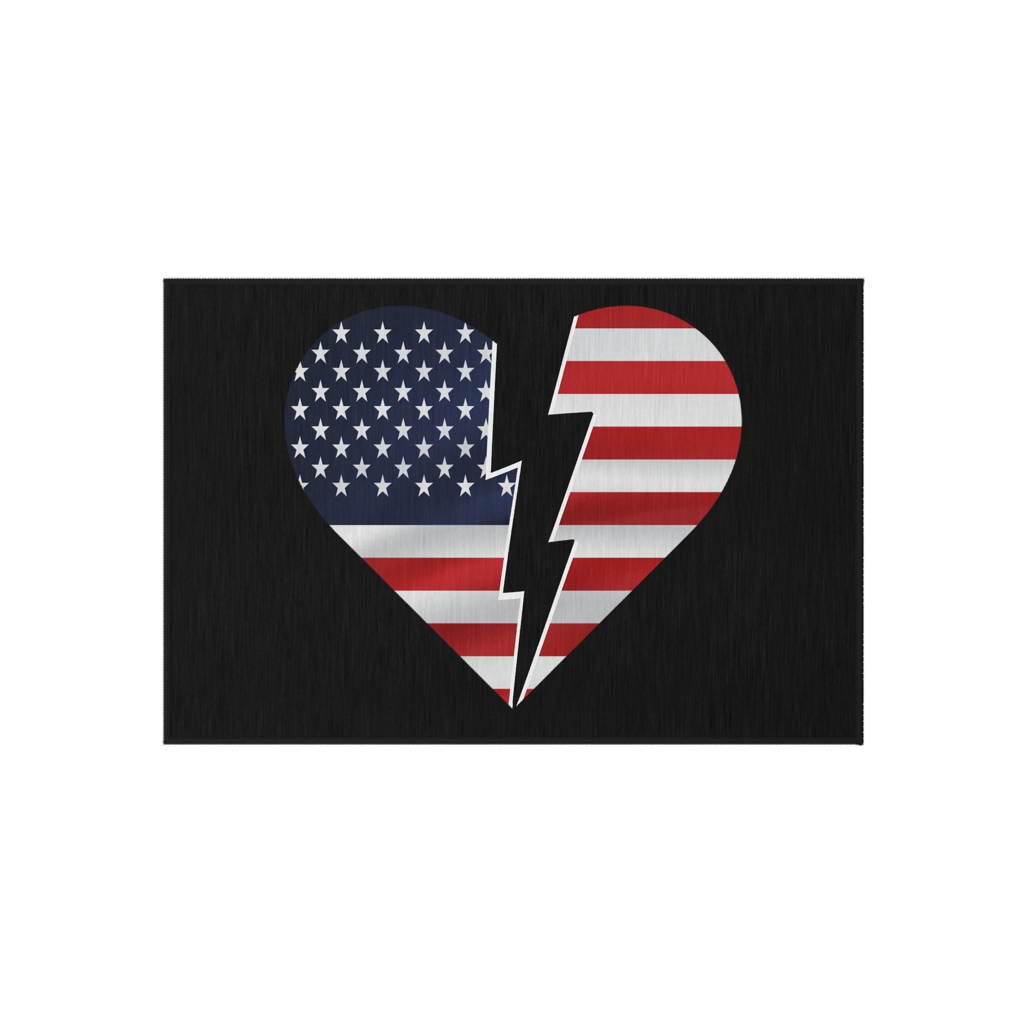 Patriotic Heart Outdoor Rug - Perfect for Summer Gatherings & Independence Day