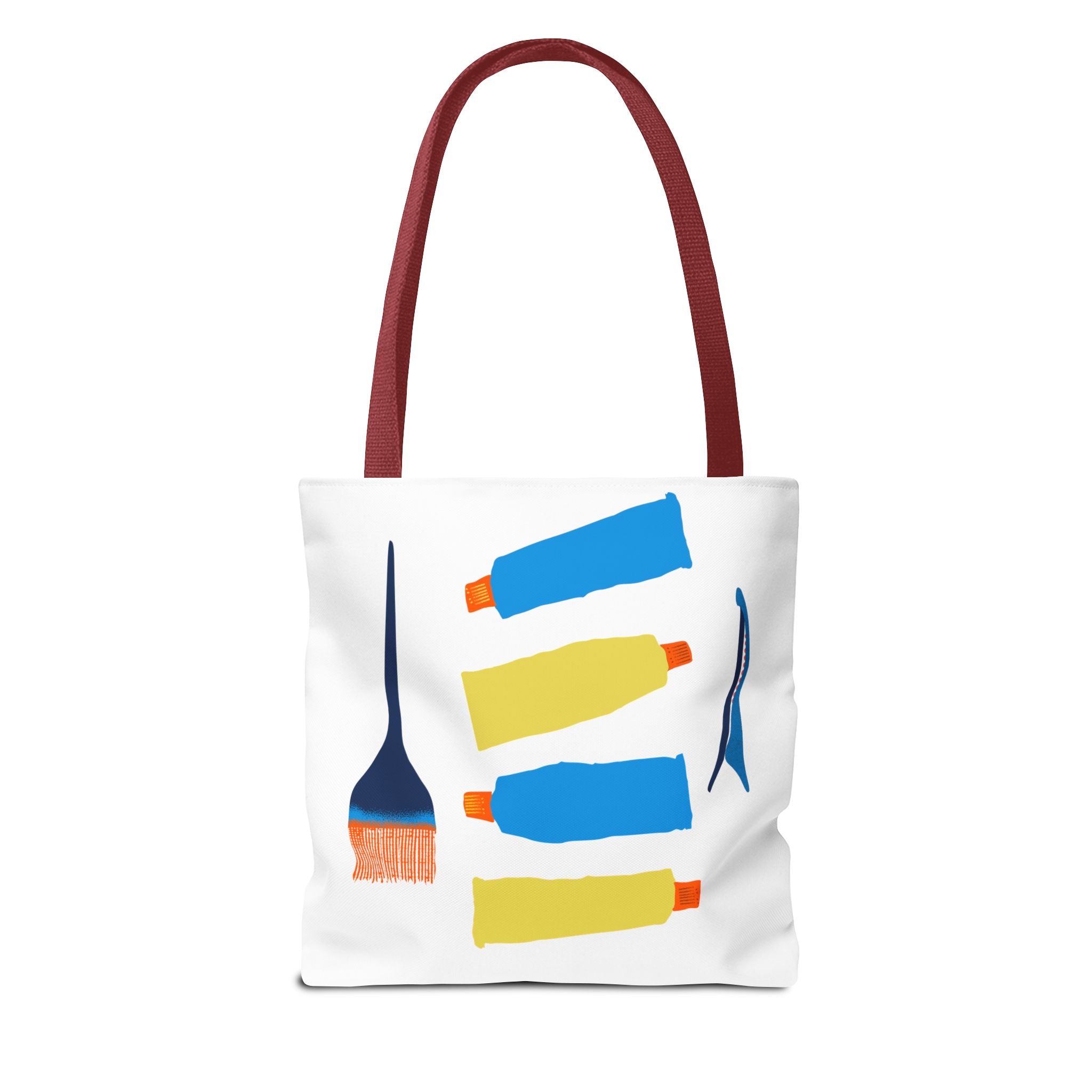 Paint Tubes and Brush Tote Bag | Abstract Art Supplies Tote