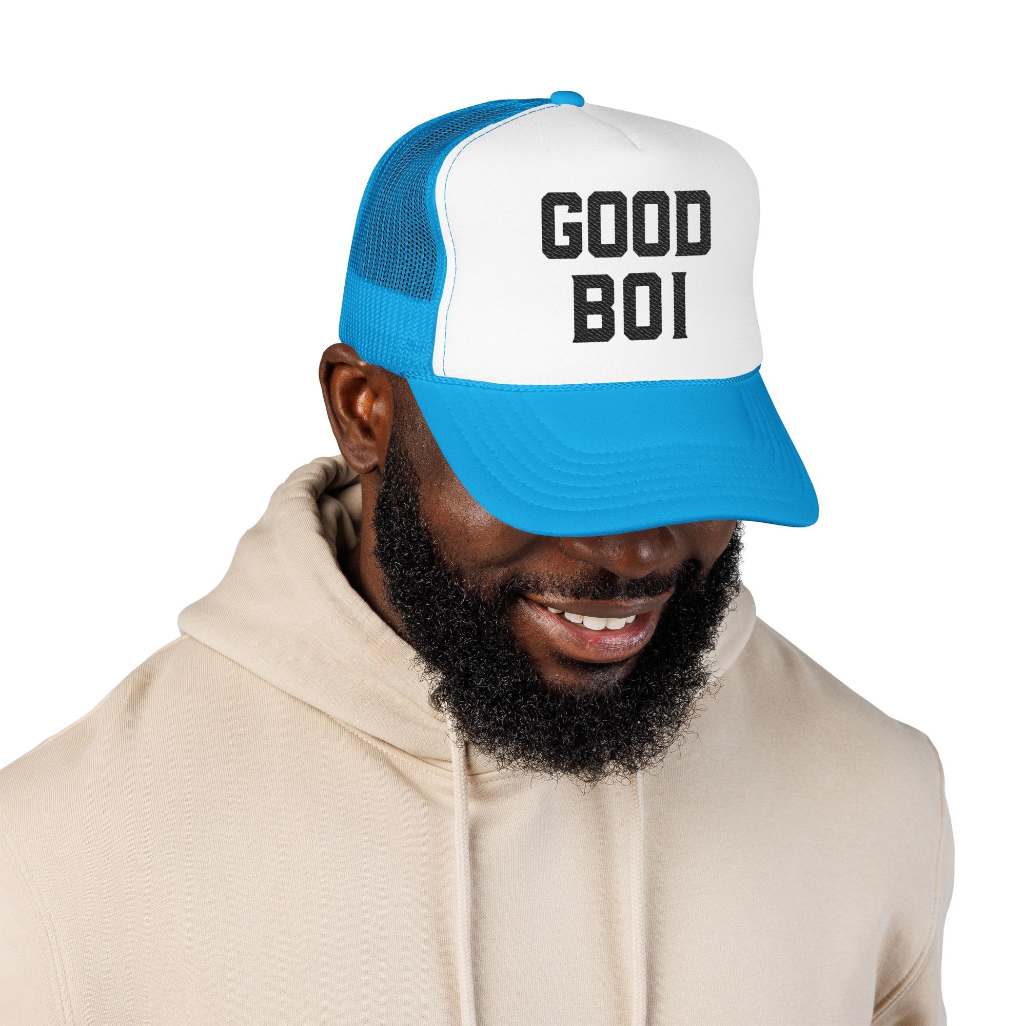 Good Boi Embroidered Foam Trucker Hat, Casual Cap, Boise Gift