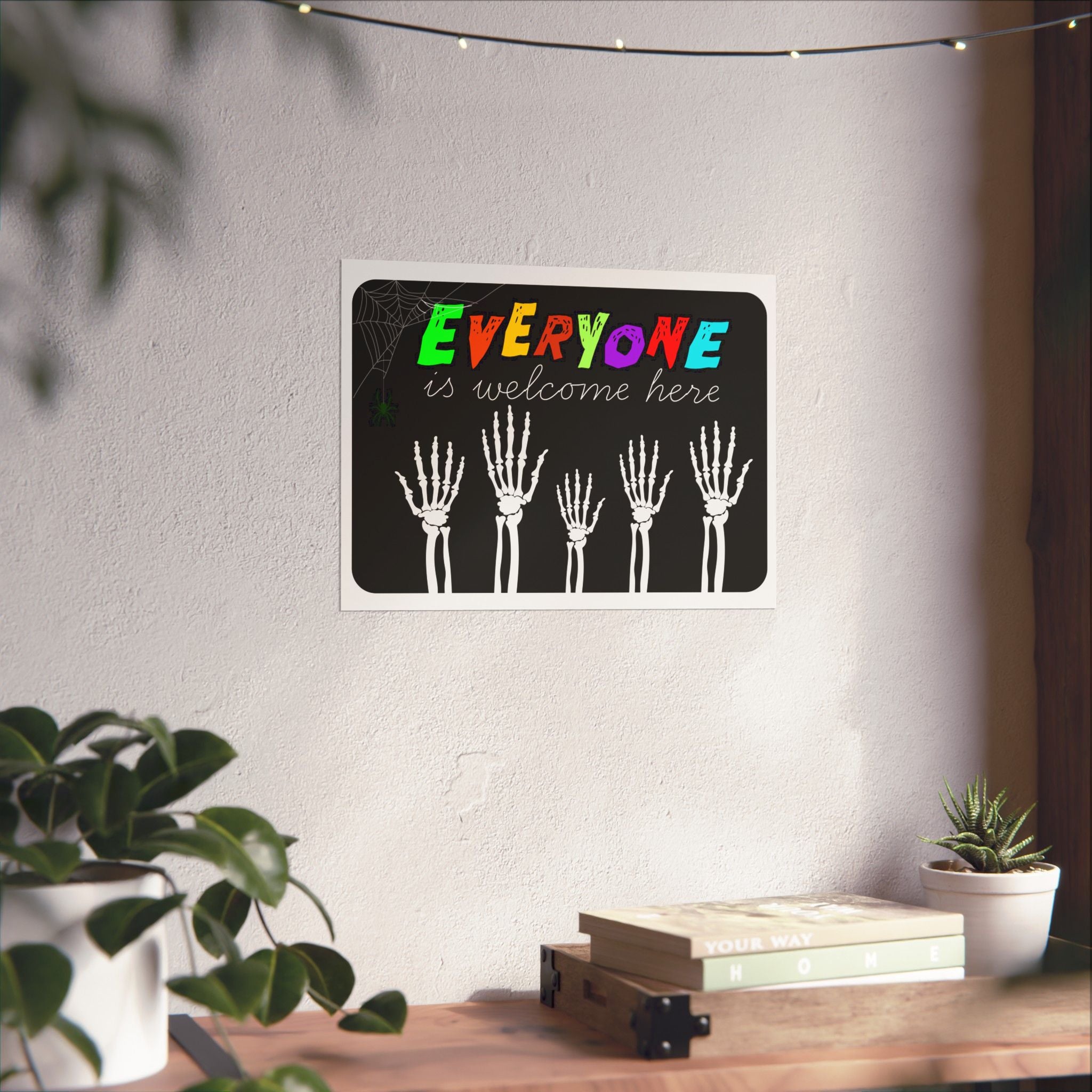 Everyone Is Welcome Here Halloween, Halloween Decor, Spooky Art Print,