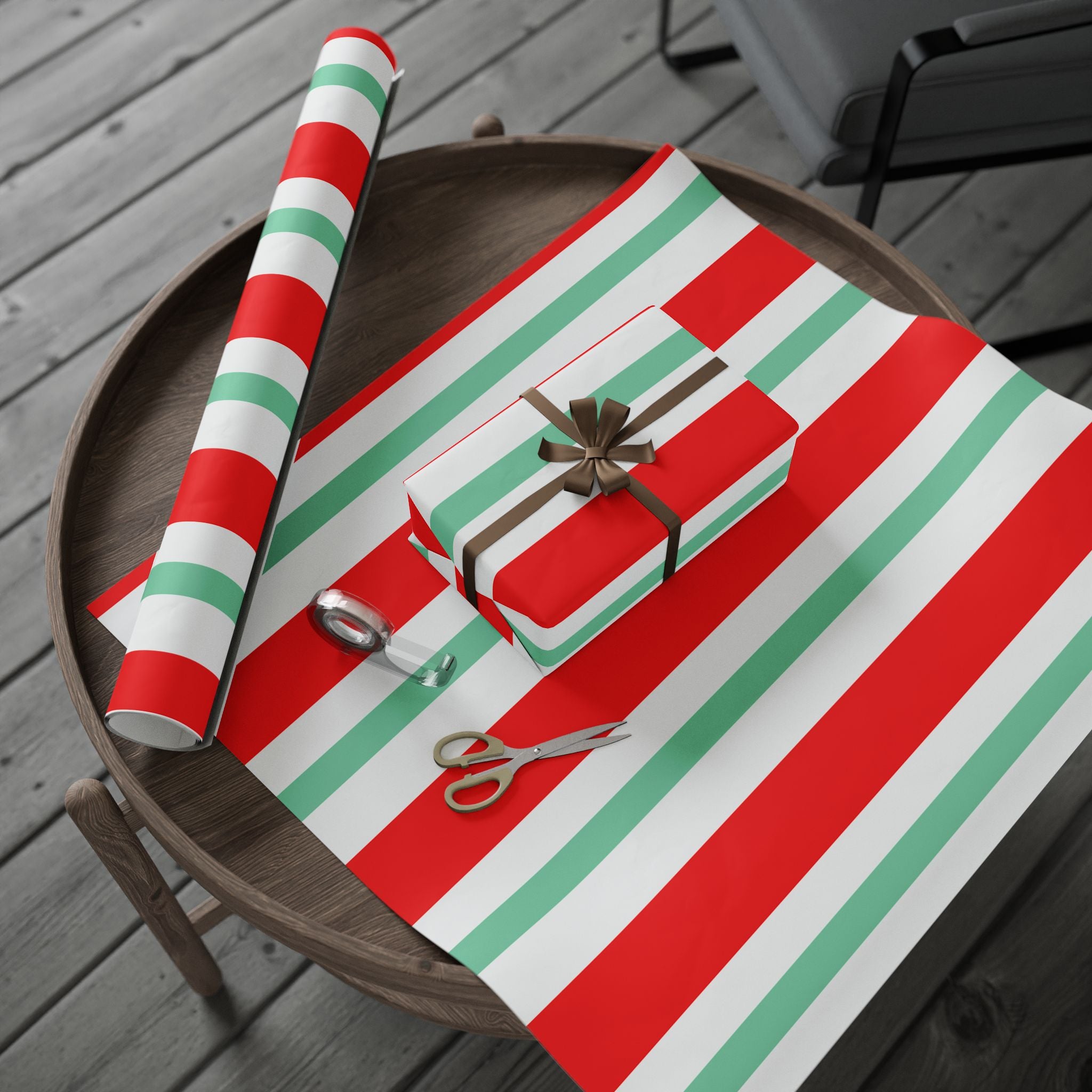 Festive Striped Wrapping Paper for Holidays and Celebrations
