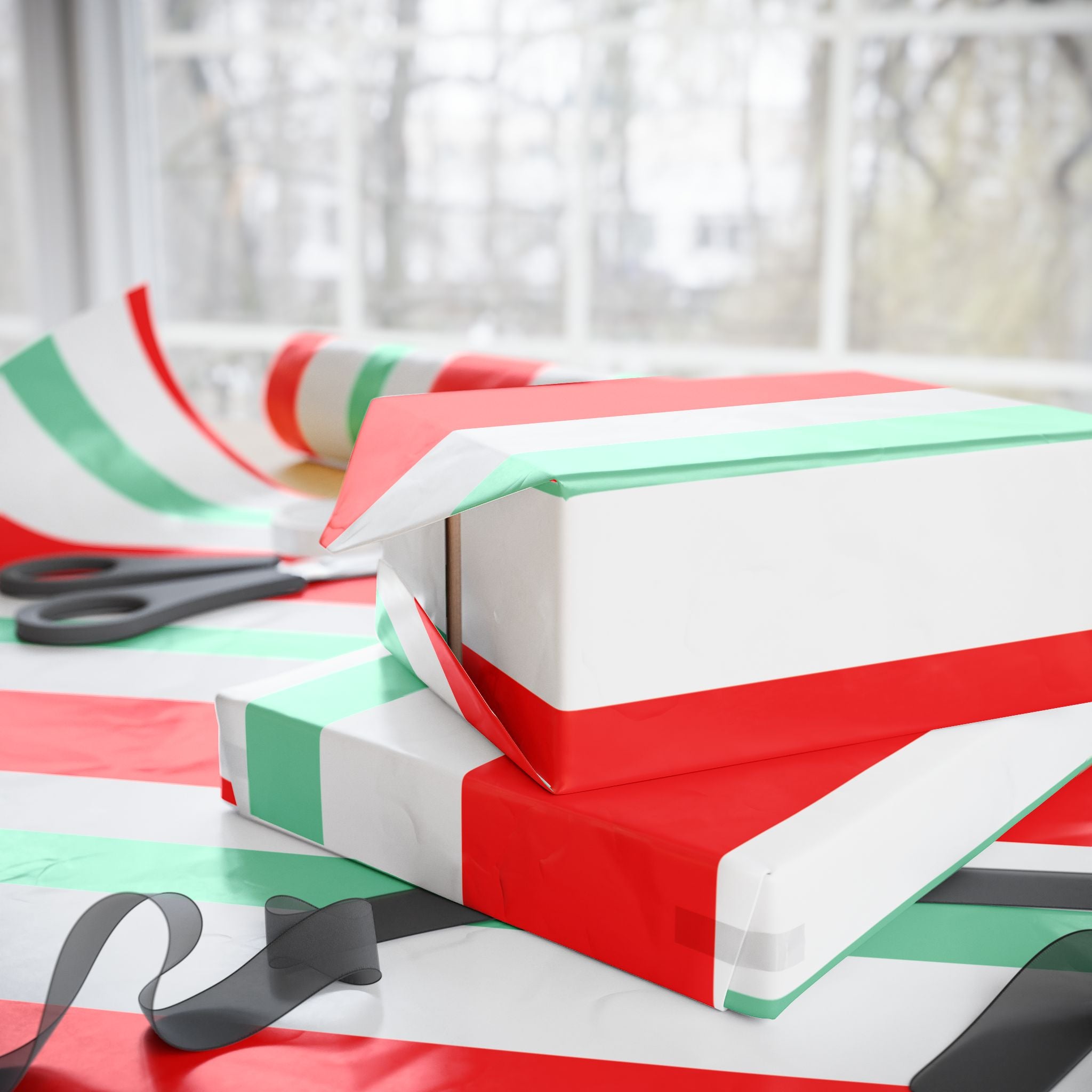 Festive Striped Wrapping Paper for Holidays and Celebrations