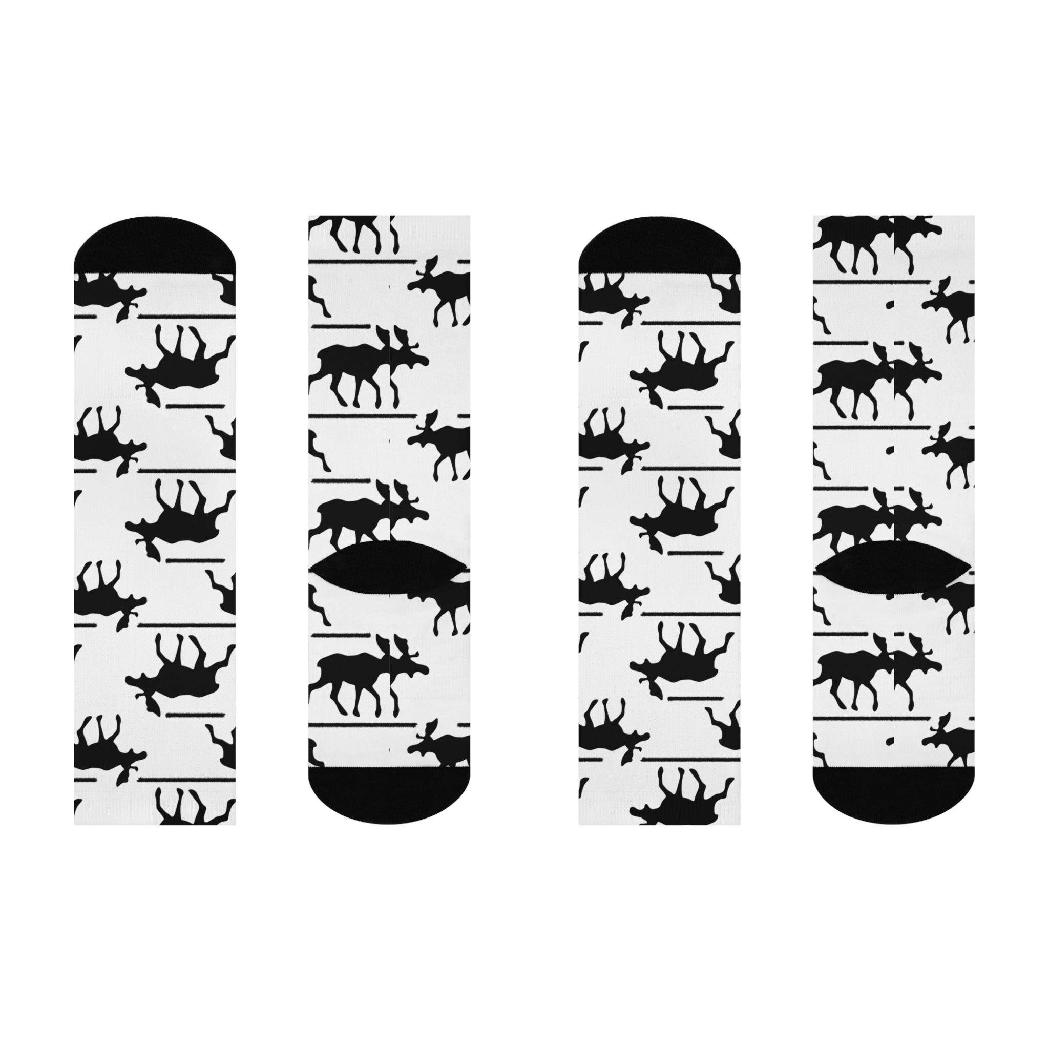 Fun Moose Crew Socks - Cushioned Design for Comfort and Style