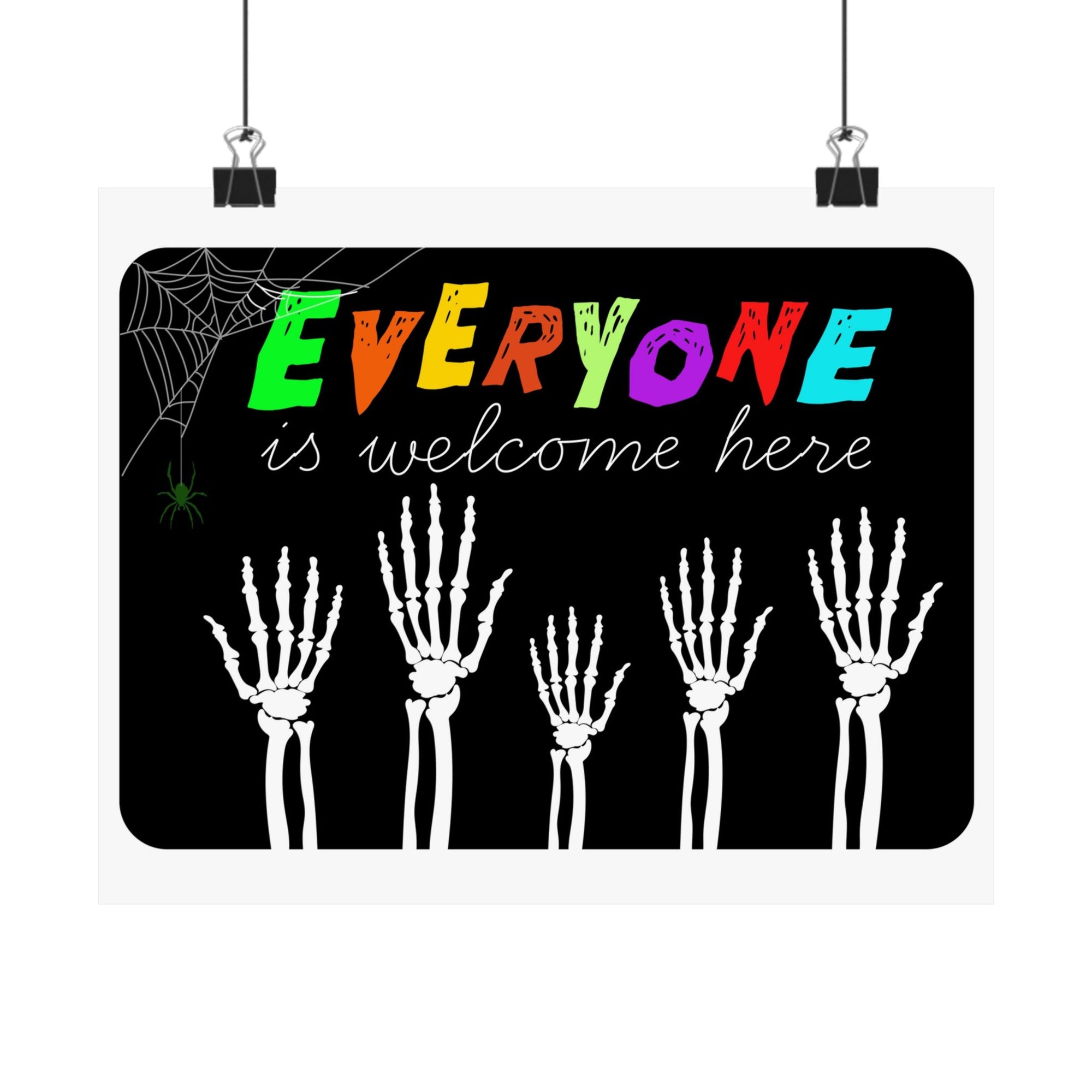 Everyone Is Welcome Here Halloween, Halloween Decor, Spooky Art Print,