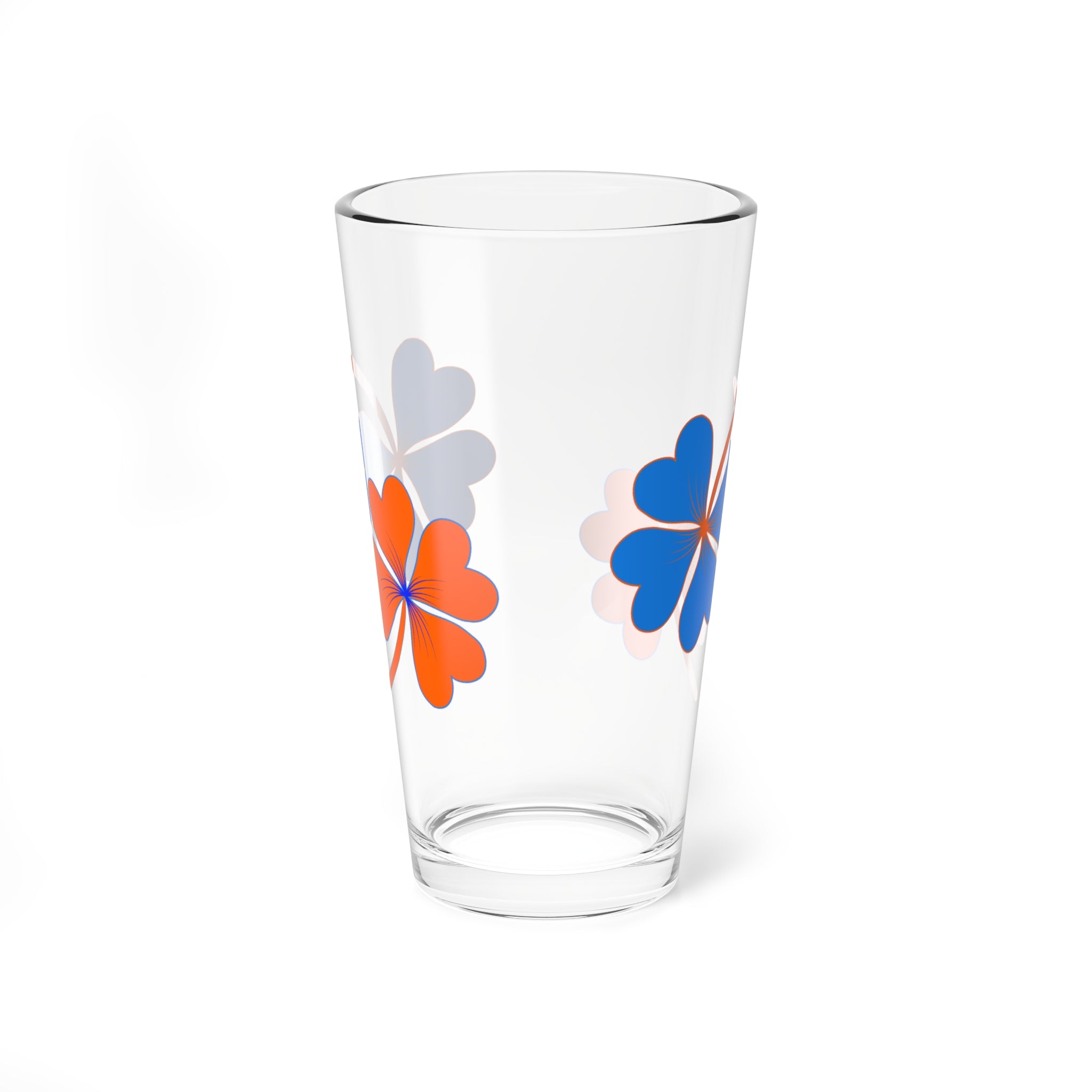 Lucky Boise Blue & Orange Mixing Glass, 16oz | Vibrant Drinkware