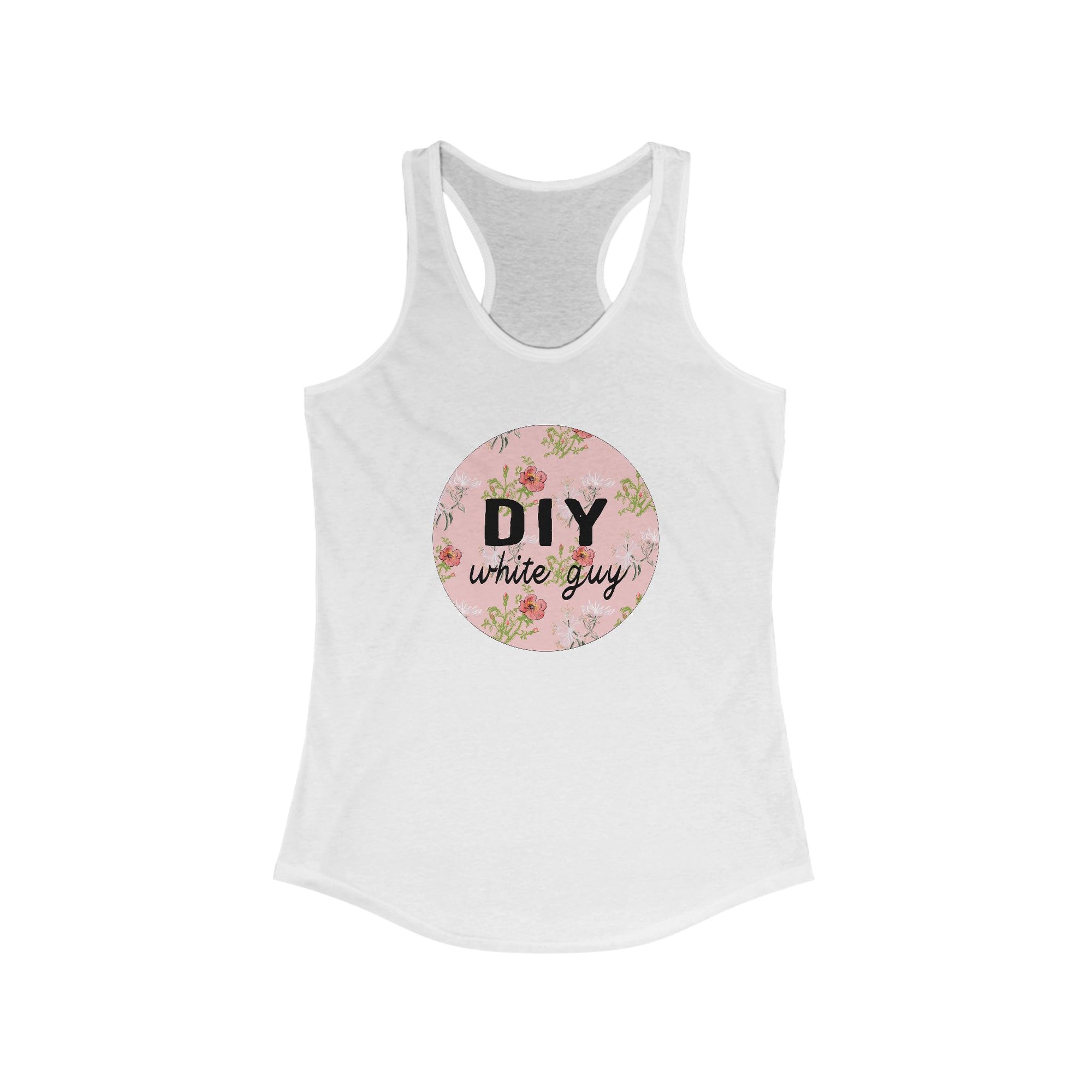 DIY White Guy Floral Women's Racerback Tank