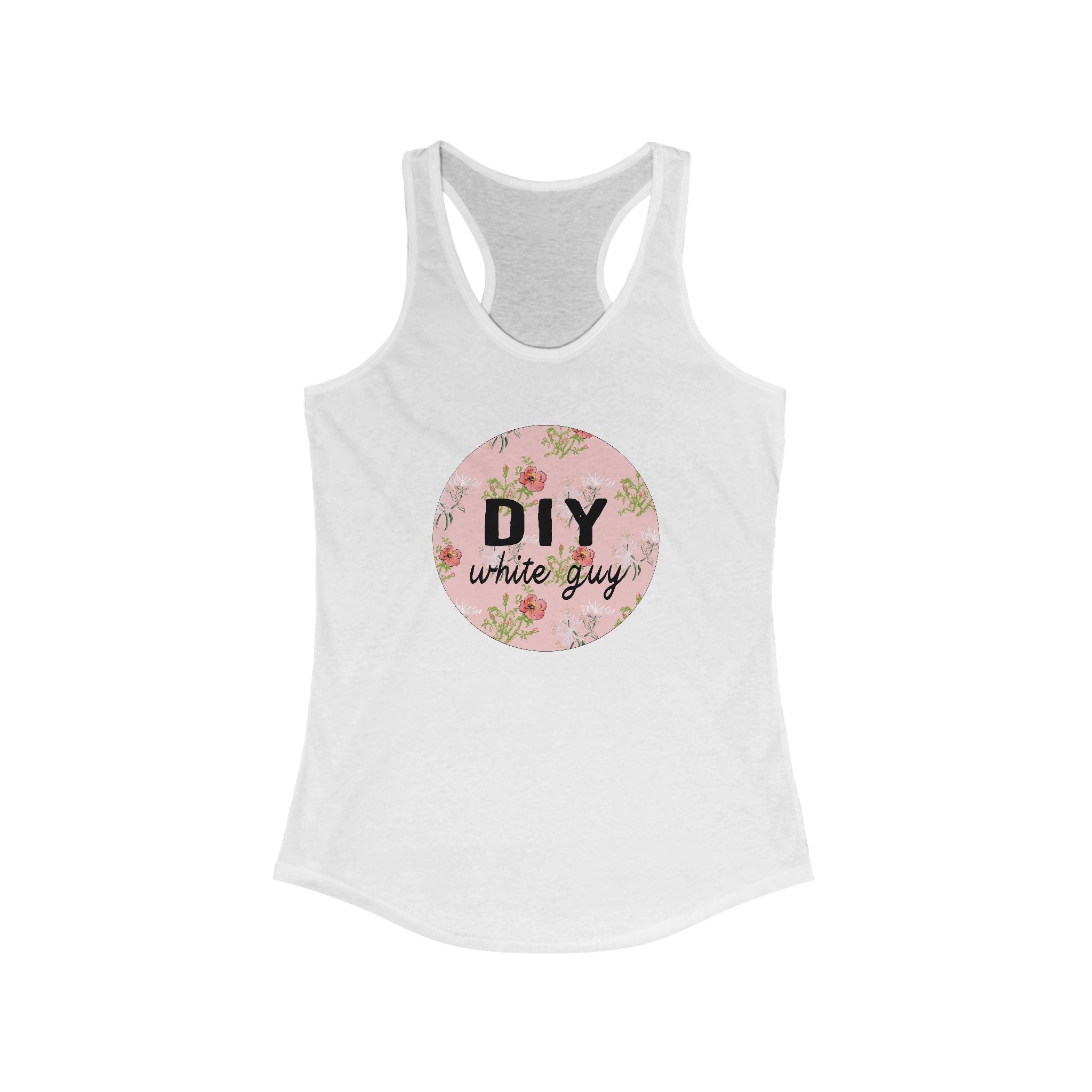 DIY White Guy Floral Women's Racerback Tank