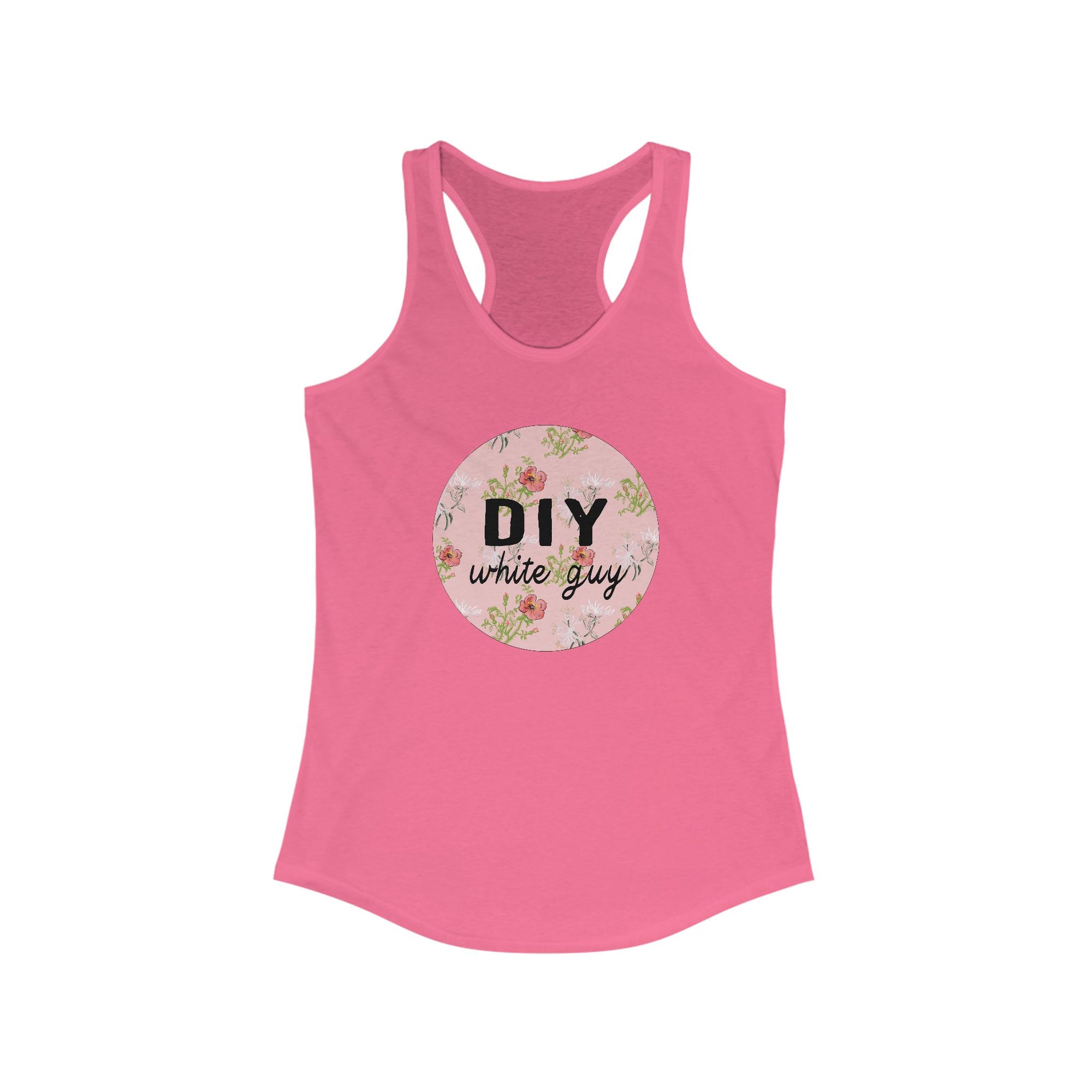 DIY White Guy Floral Women's Racerback Tank