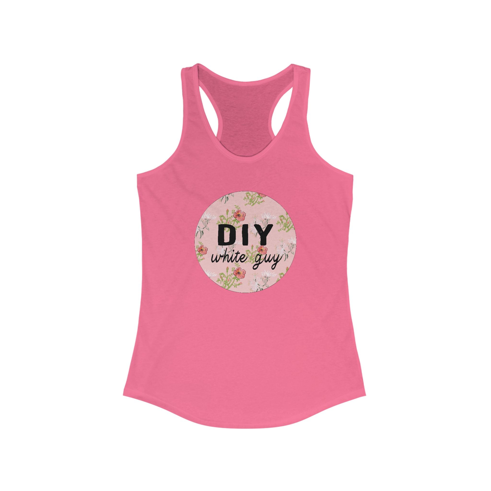 DIY White Guy Floral Women's Racerback Tank