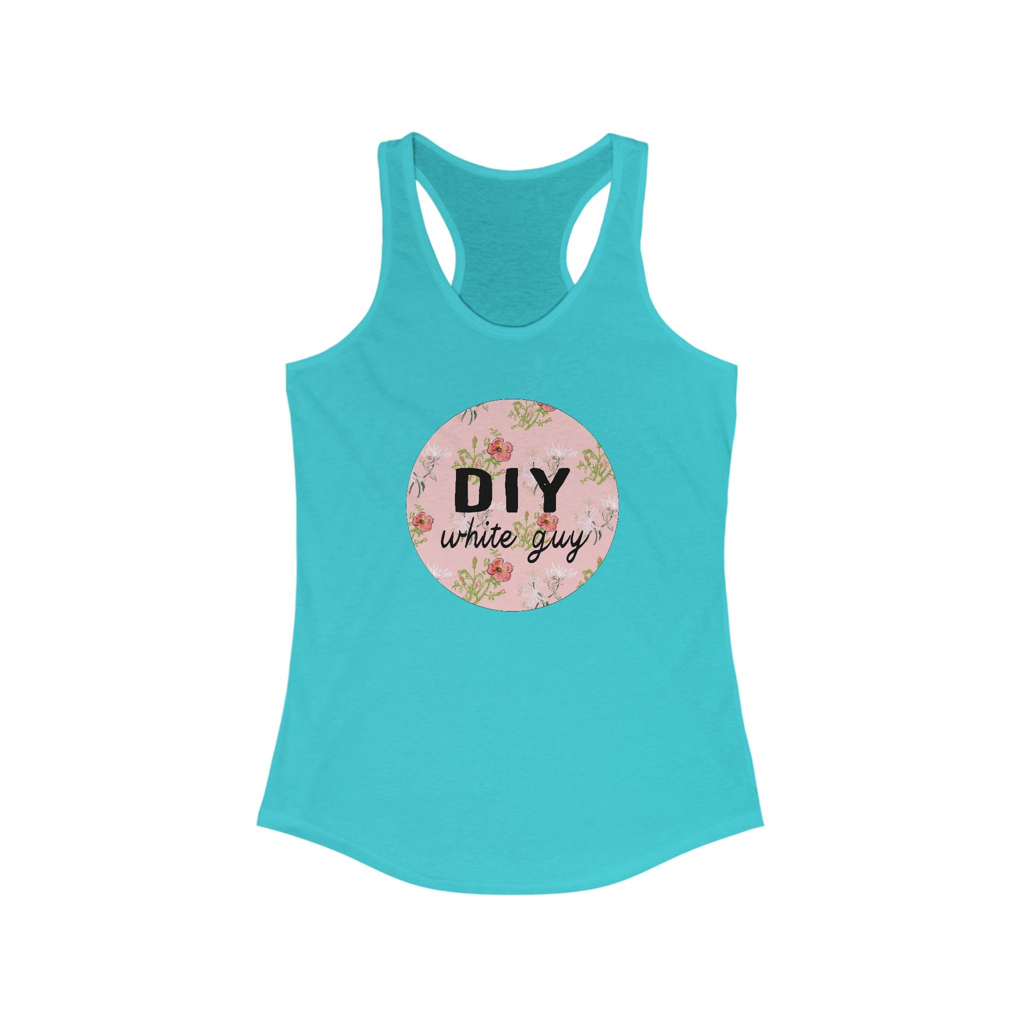 DIY White Guy Floral Women's Racerback Tank