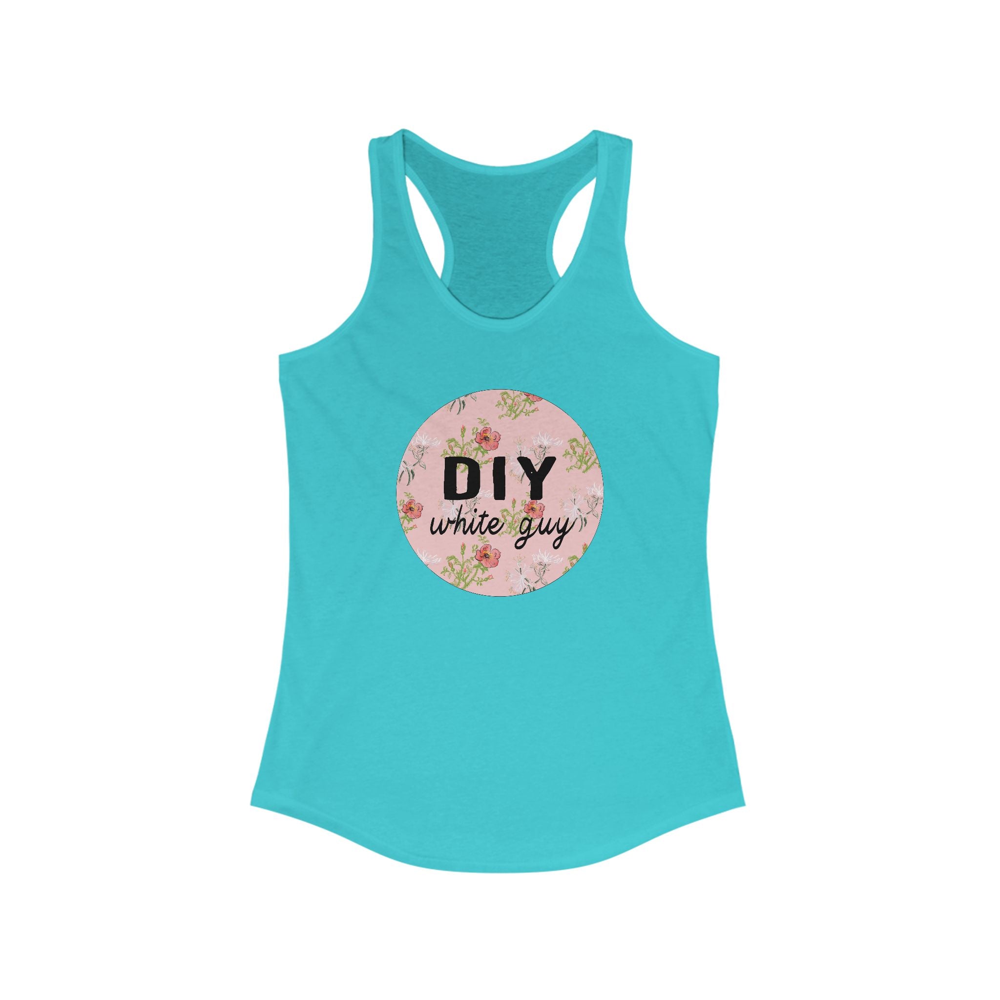 DIY White Guy Floral Women's Racerback Tank