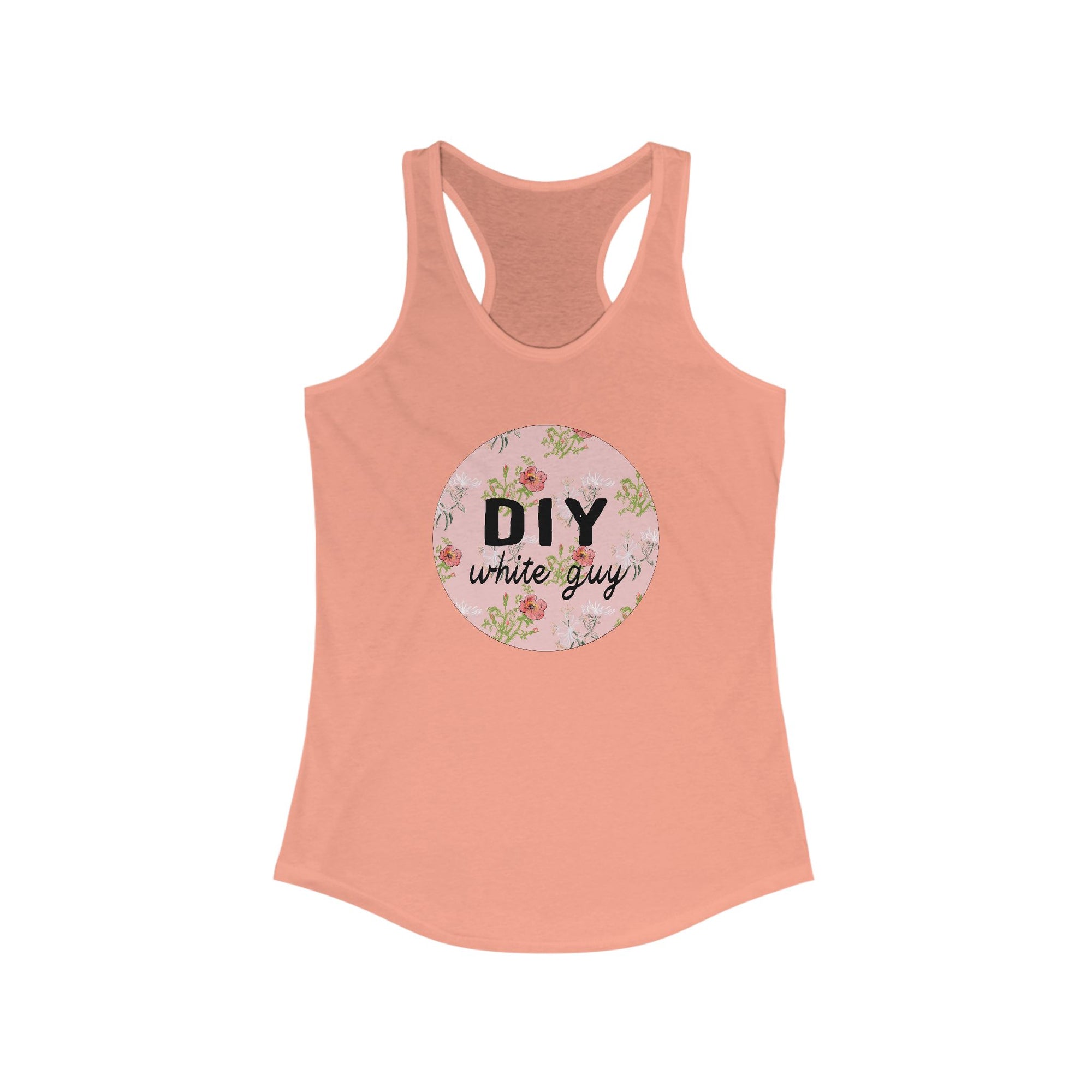 DIY White Guy Floral Women's Racerback Tank