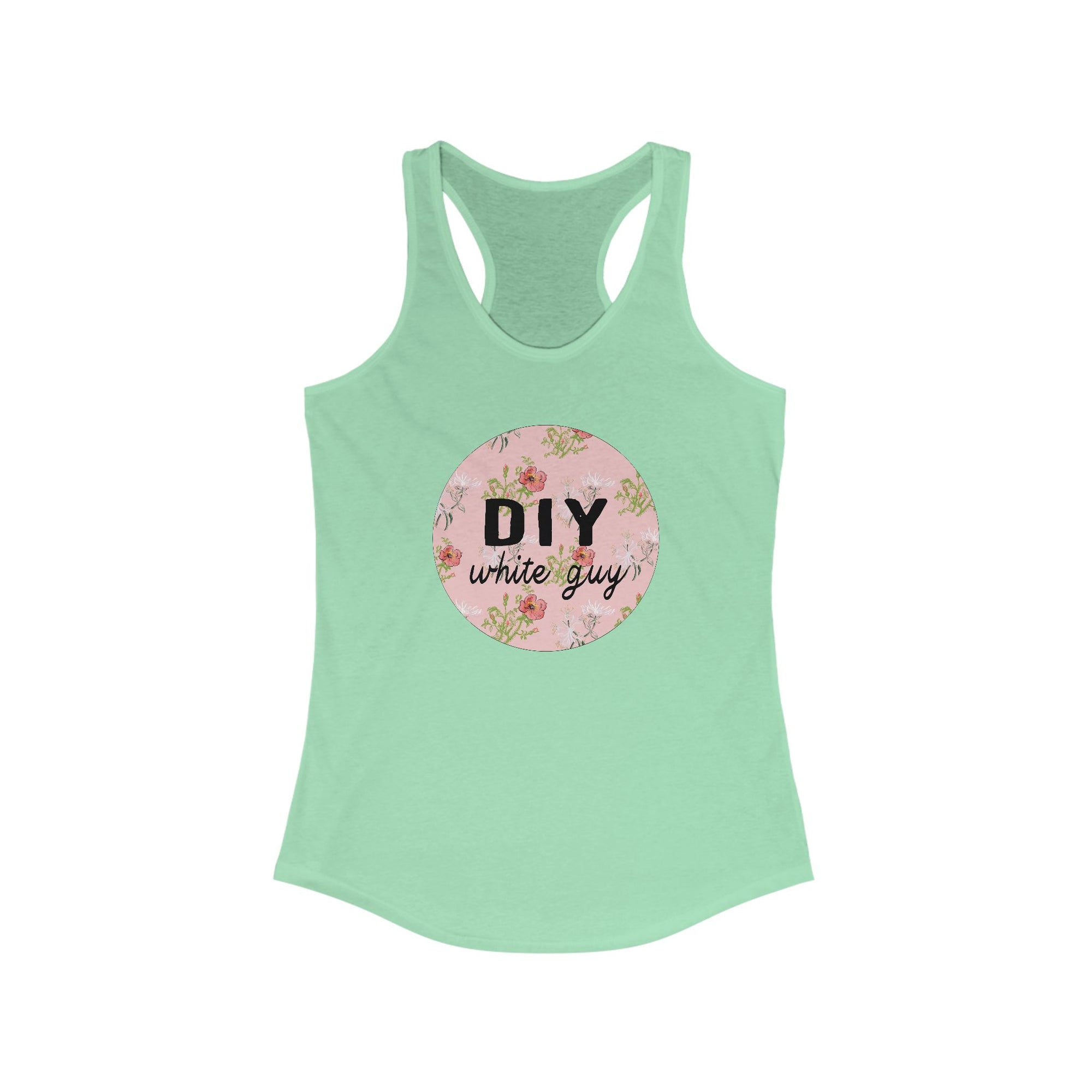 DIY White Guy Floral Women's Racerback Tank