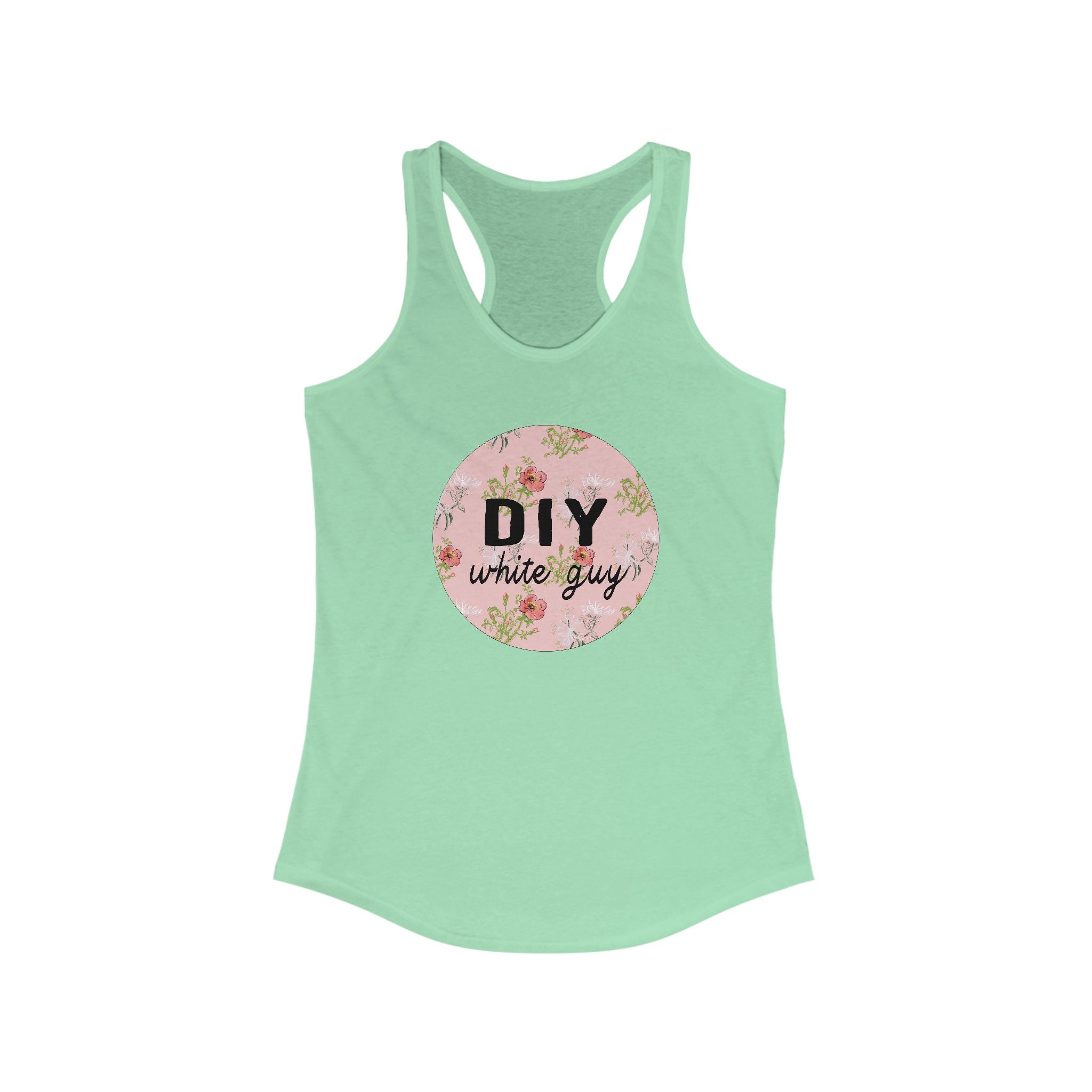 DIY White Guy Floral Women's Racerback Tank