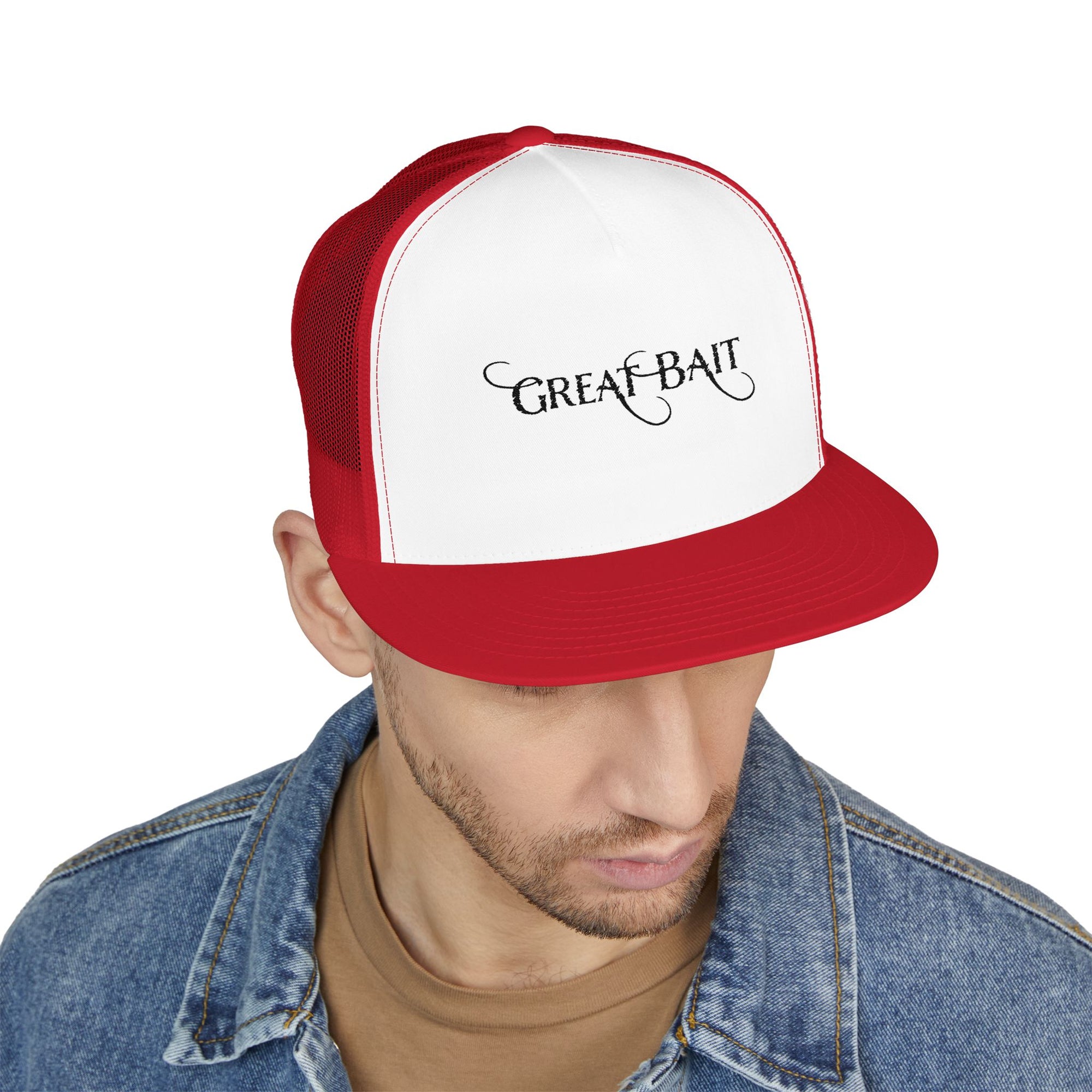 Great Bait 5 Panel Trucker Cap -Get Hooked