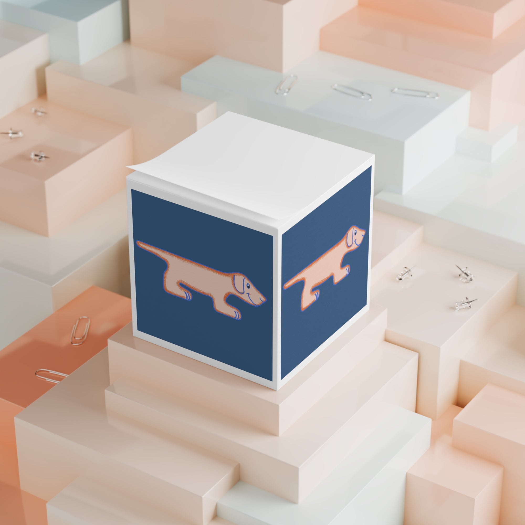 Dachshund Illustration Note Cube | Sticky Note Block