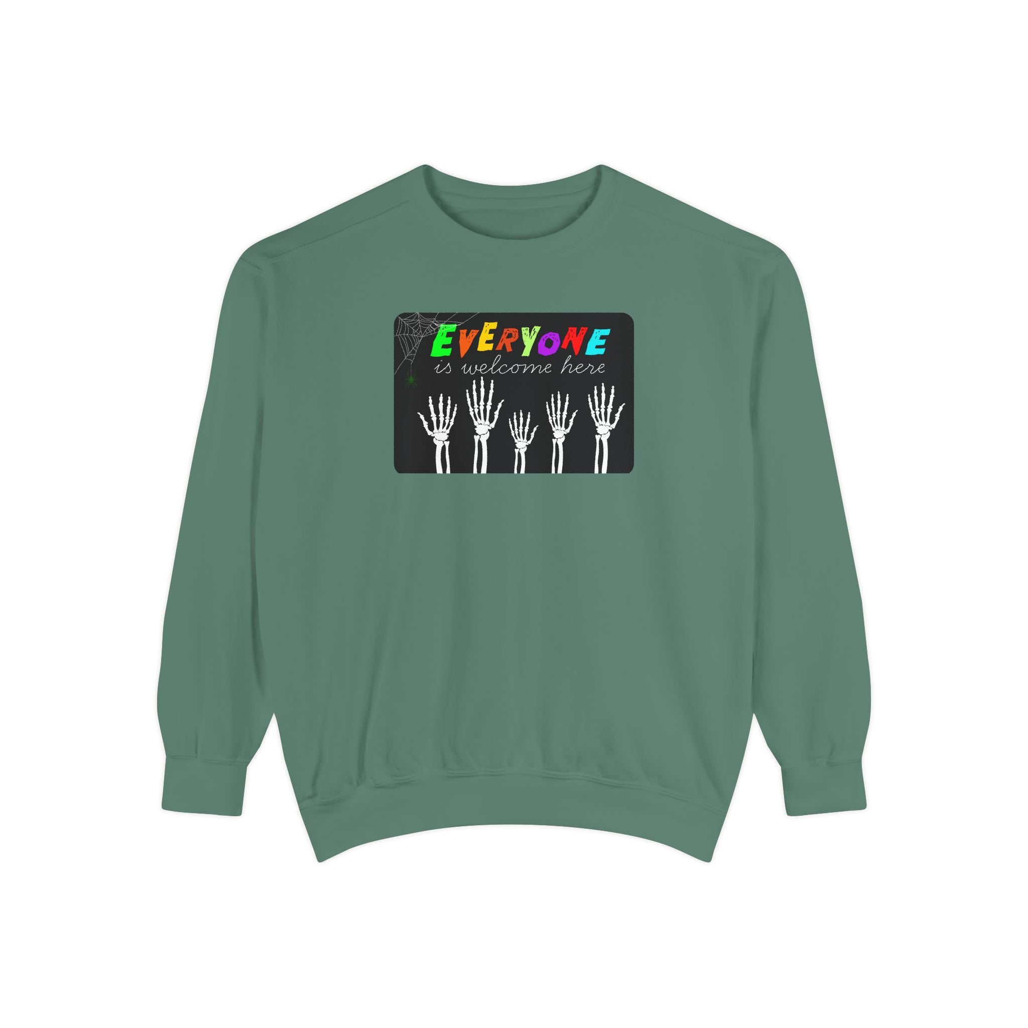 Everyone Is Welcome Here Skeleton Halloween Sweatshirt