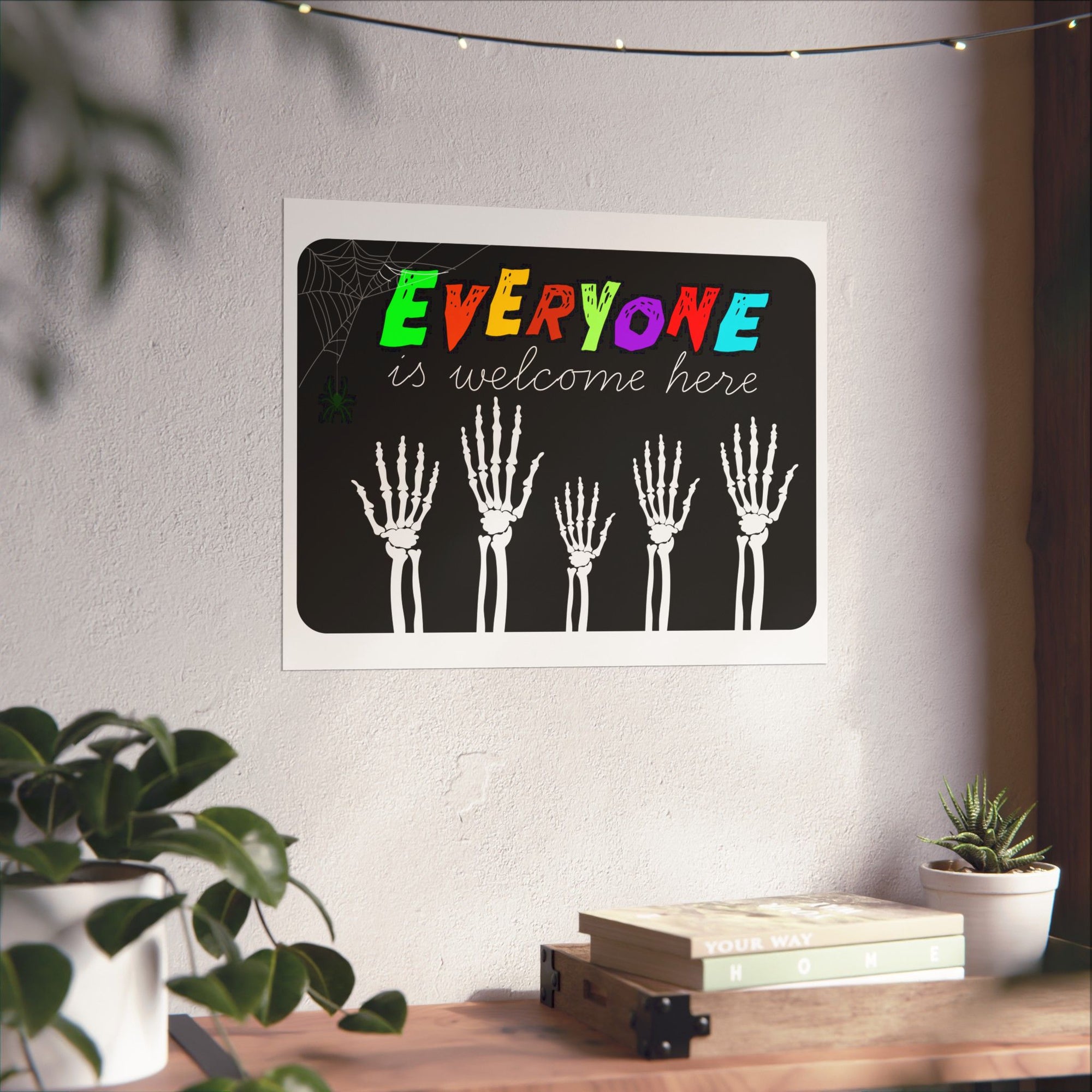 Everyone Is Welcome Here Halloween, Halloween Decor, Spooky Art Print,