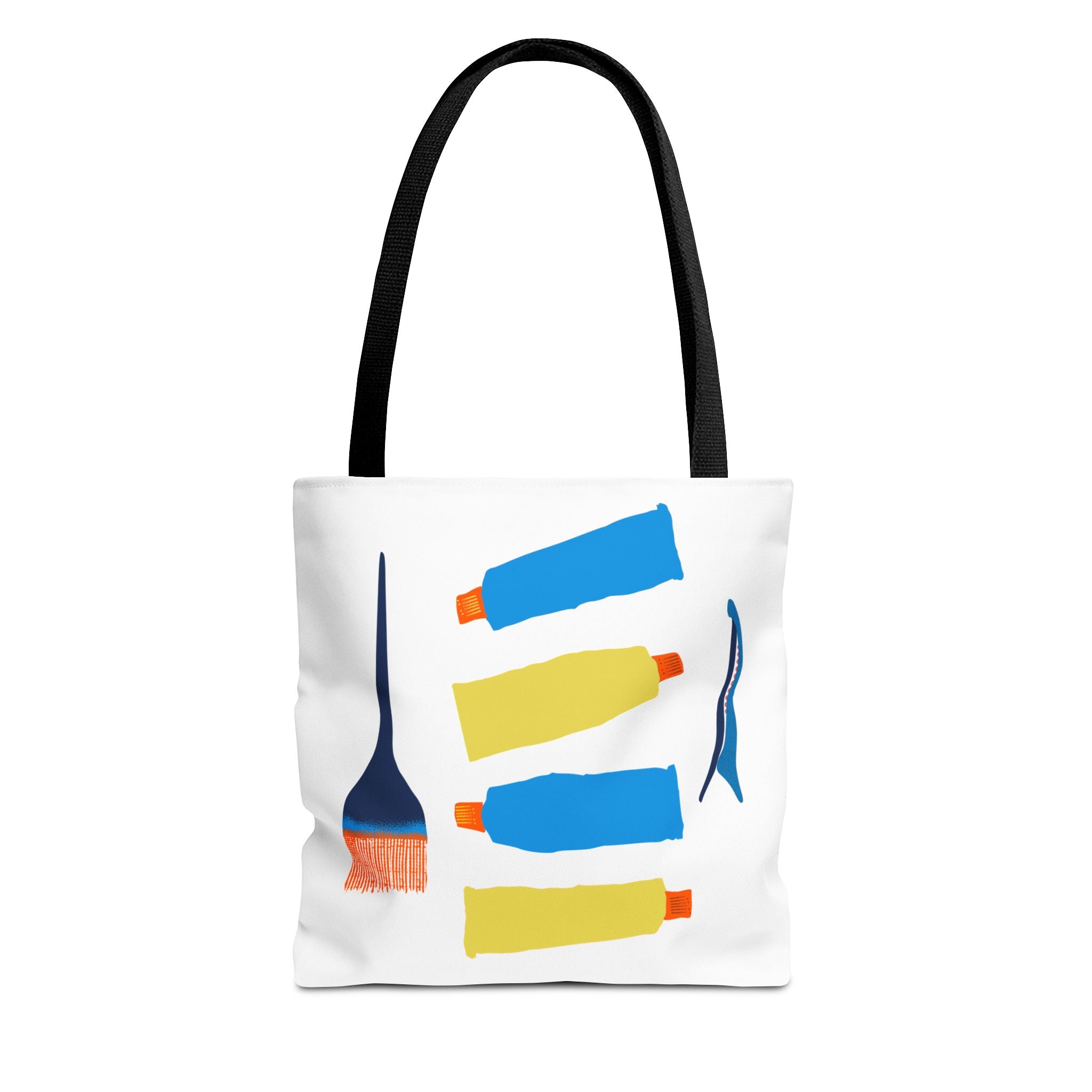 Paint Tubes and Brush Tote Bag | Abstract Art Supplies Tote
