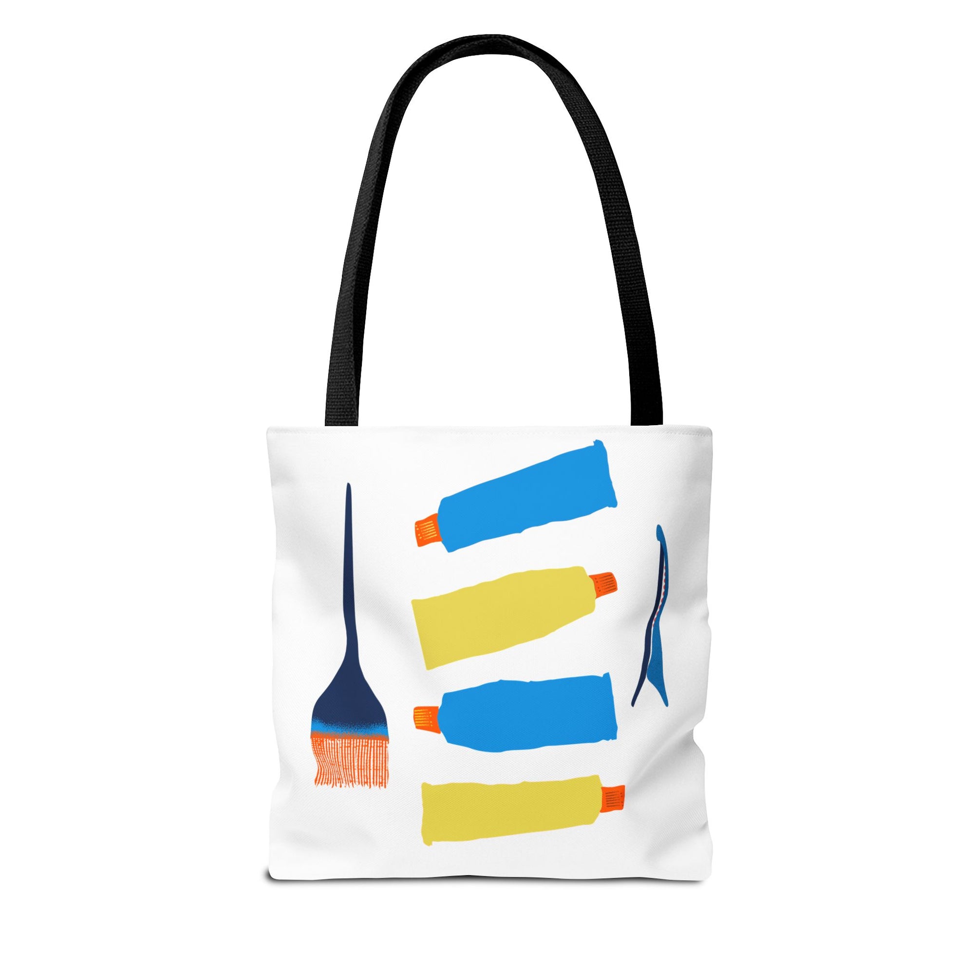 Paint Tubes and Brush Tote Bag | Abstract Art Supplies Tote