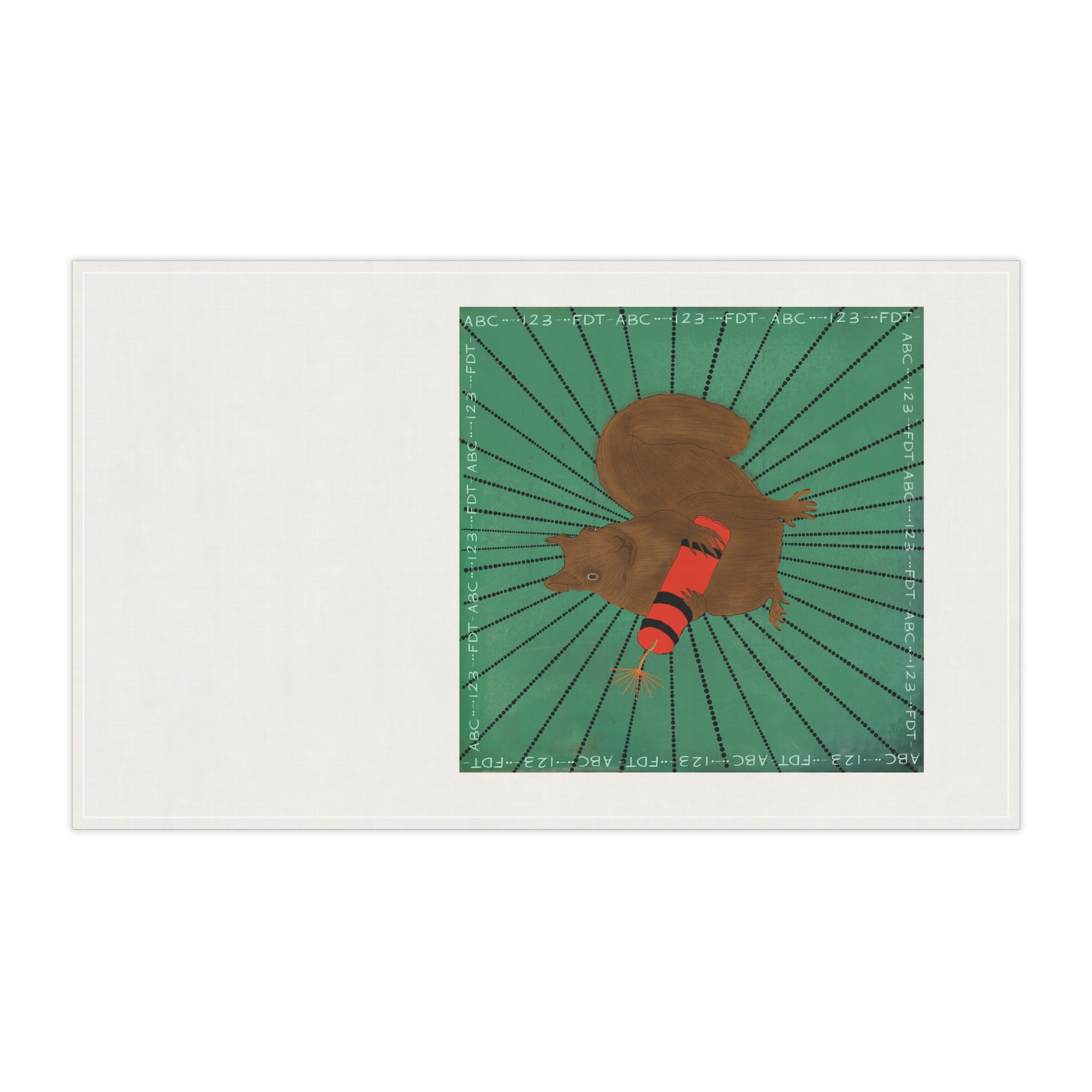 Dynamite Squirrel Tea Towel