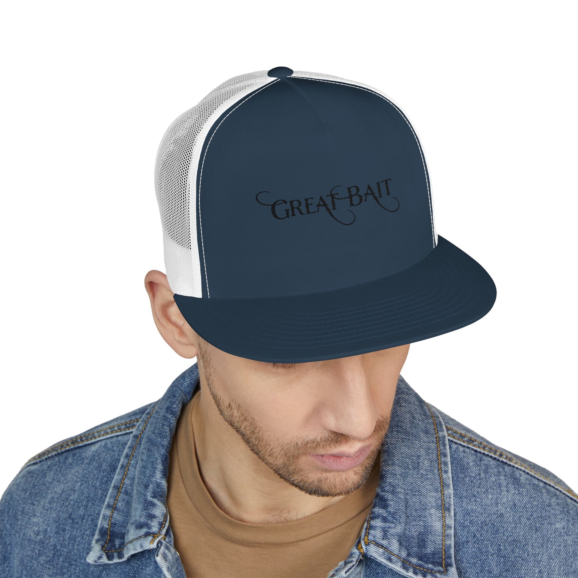 Great Bait 5 Panel Trucker Cap -Get Hooked
