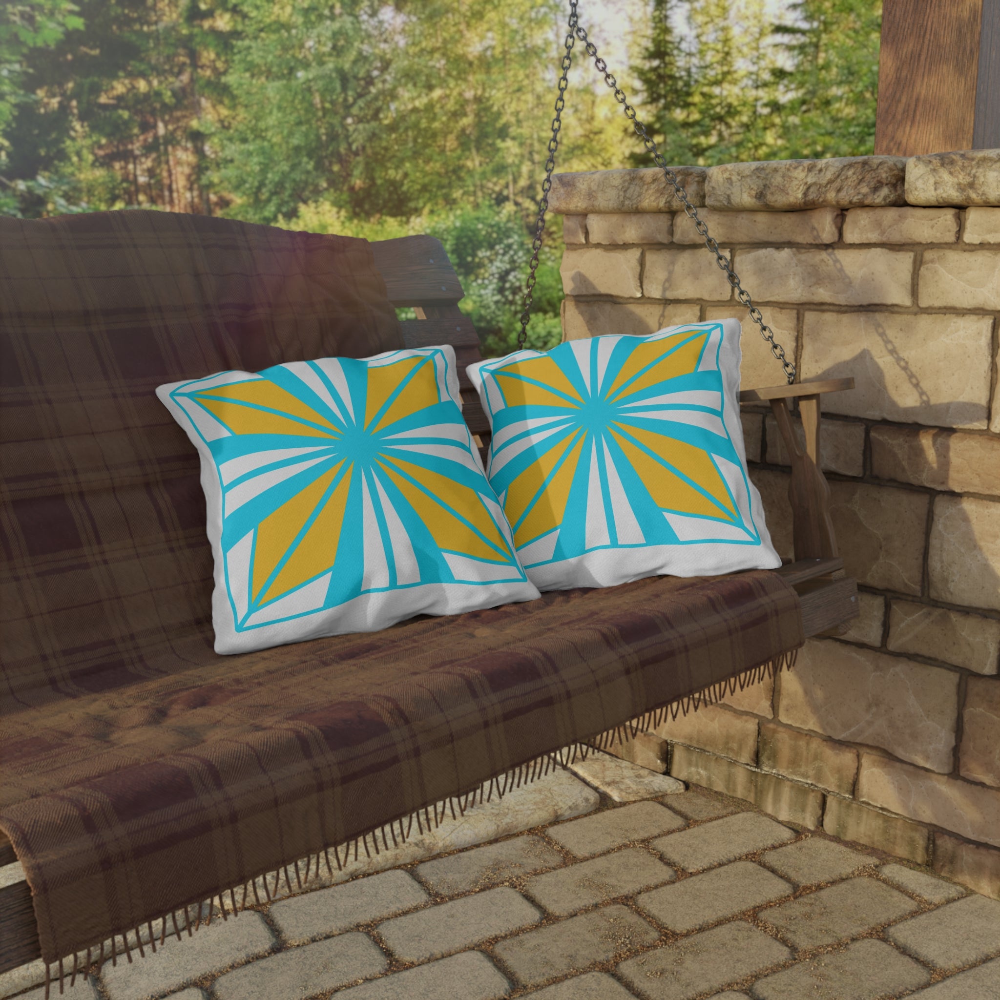 Vibrant Geometric Outdoor Pillows for Patio Decor