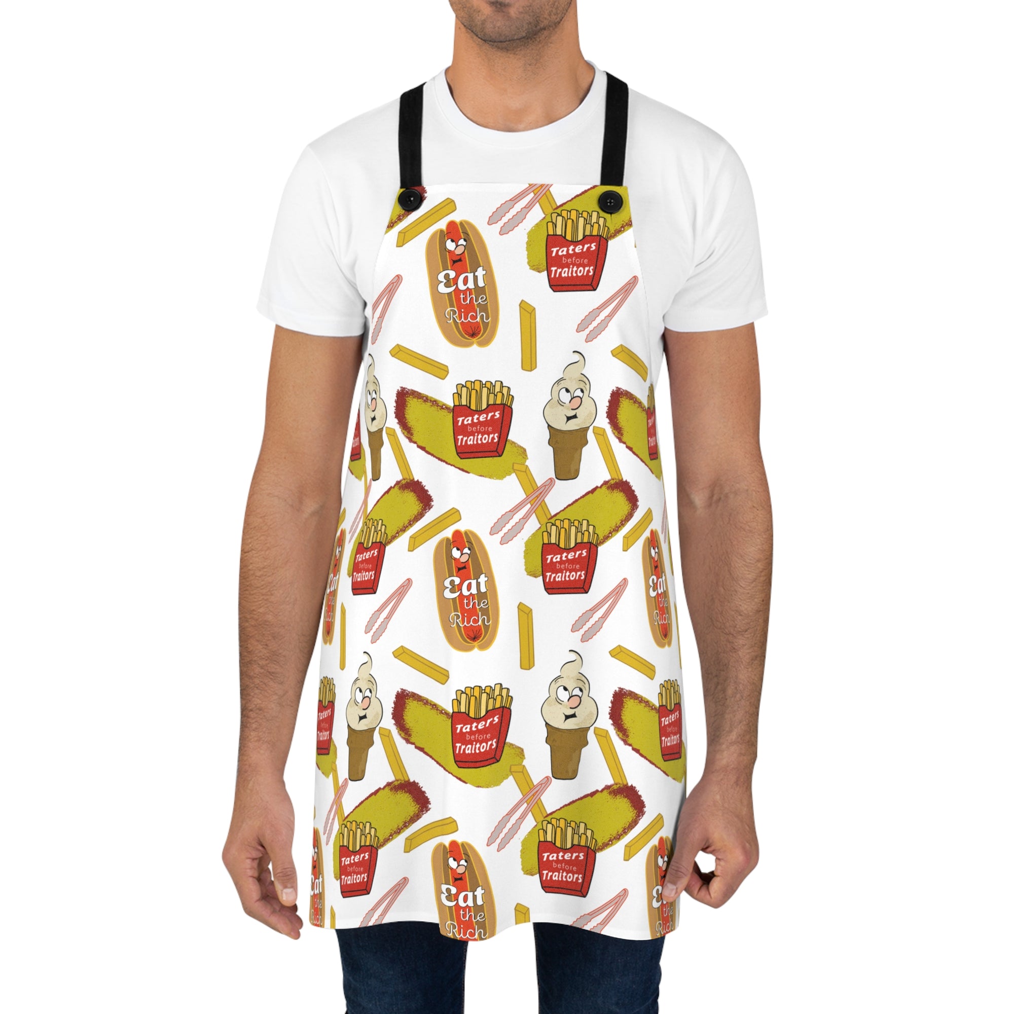 Humorous Cooking Apron - 'Eat the Rich' Design for Food Lovers