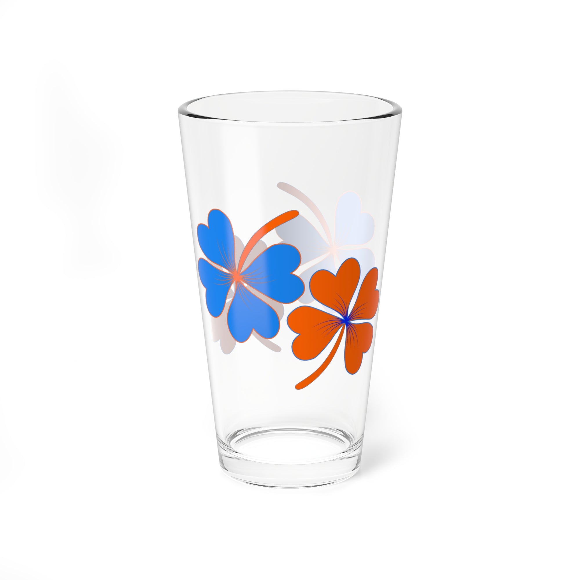 Lucky Boise Blue & Orange Mixing Glass, 16oz | Vibrant Drinkware
