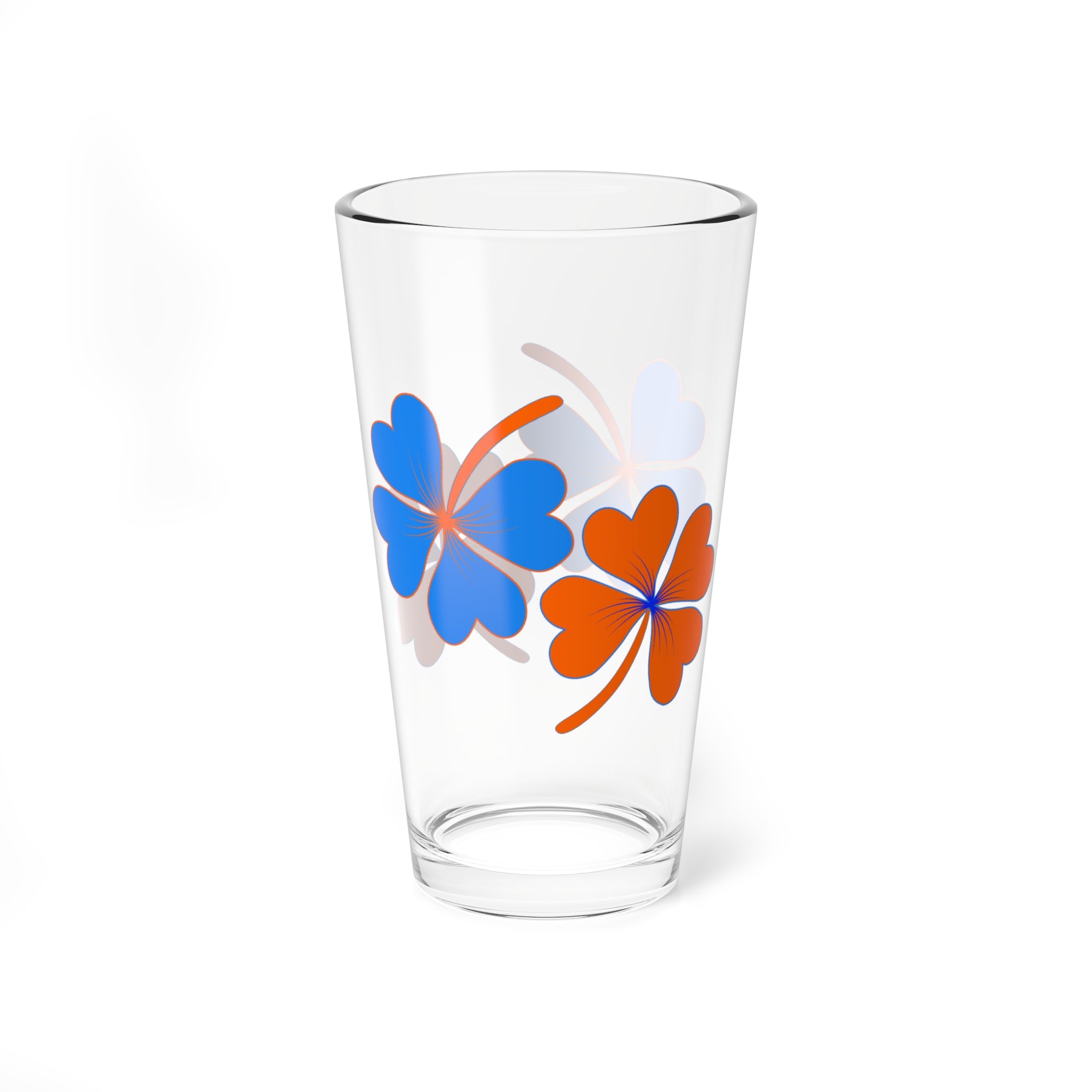 Lucky Boise Blue & Orange Mixing Glass, 16oz | Vibrant Drinkware