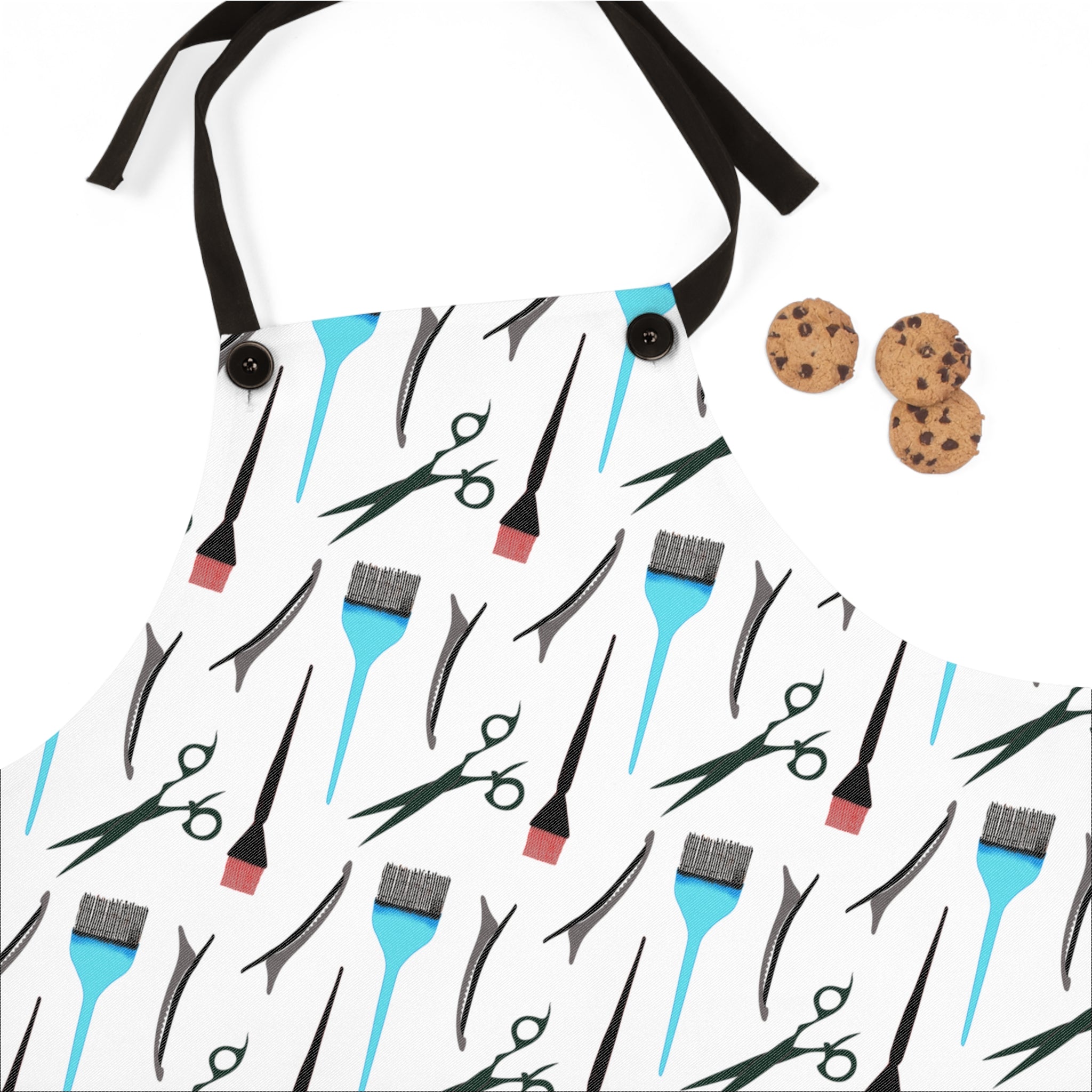 Hair Stylist Tools Apron – Scissors & Dye Brush Pattern