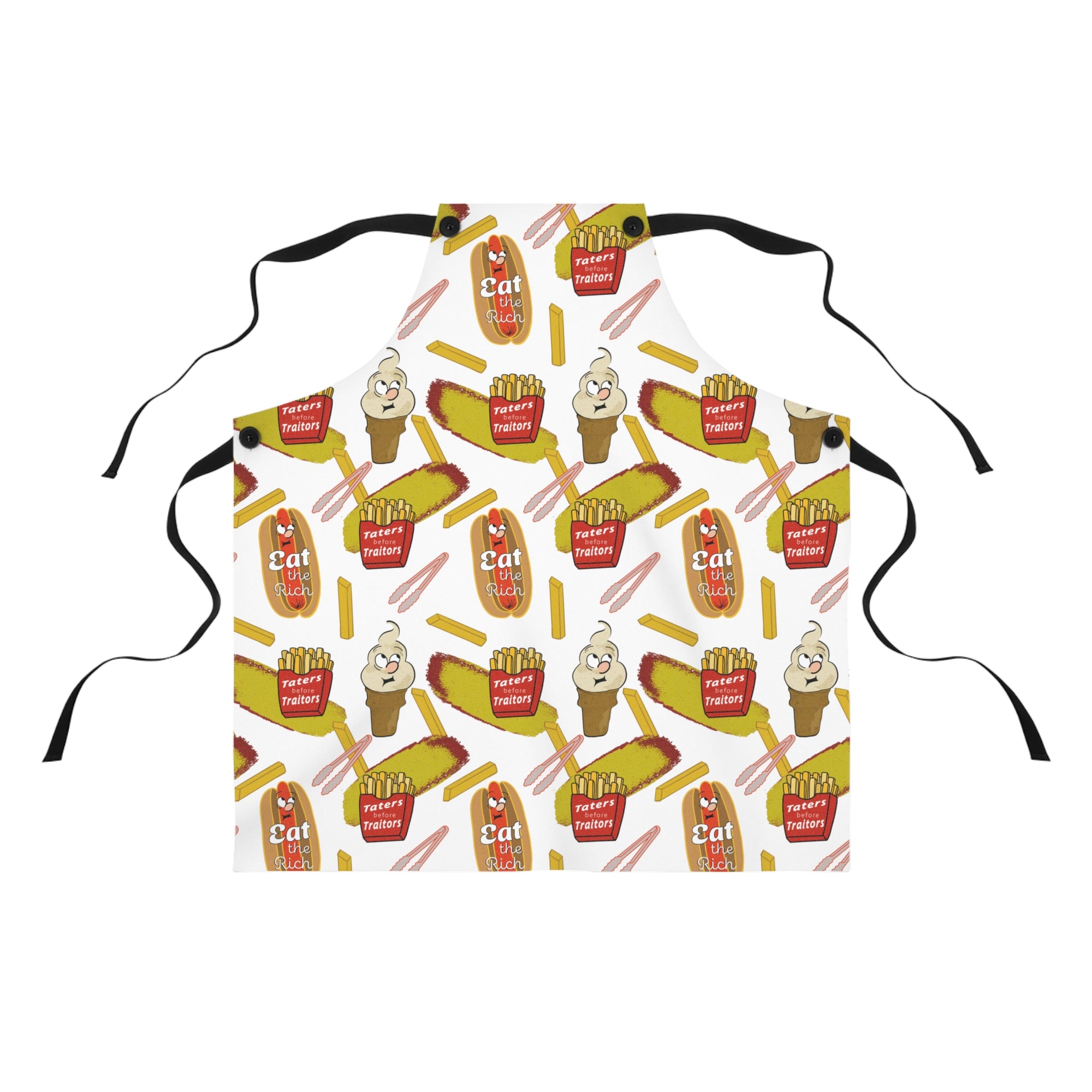 Humorous Cooking Apron - 'Eat the Rich' Design for Food Lovers