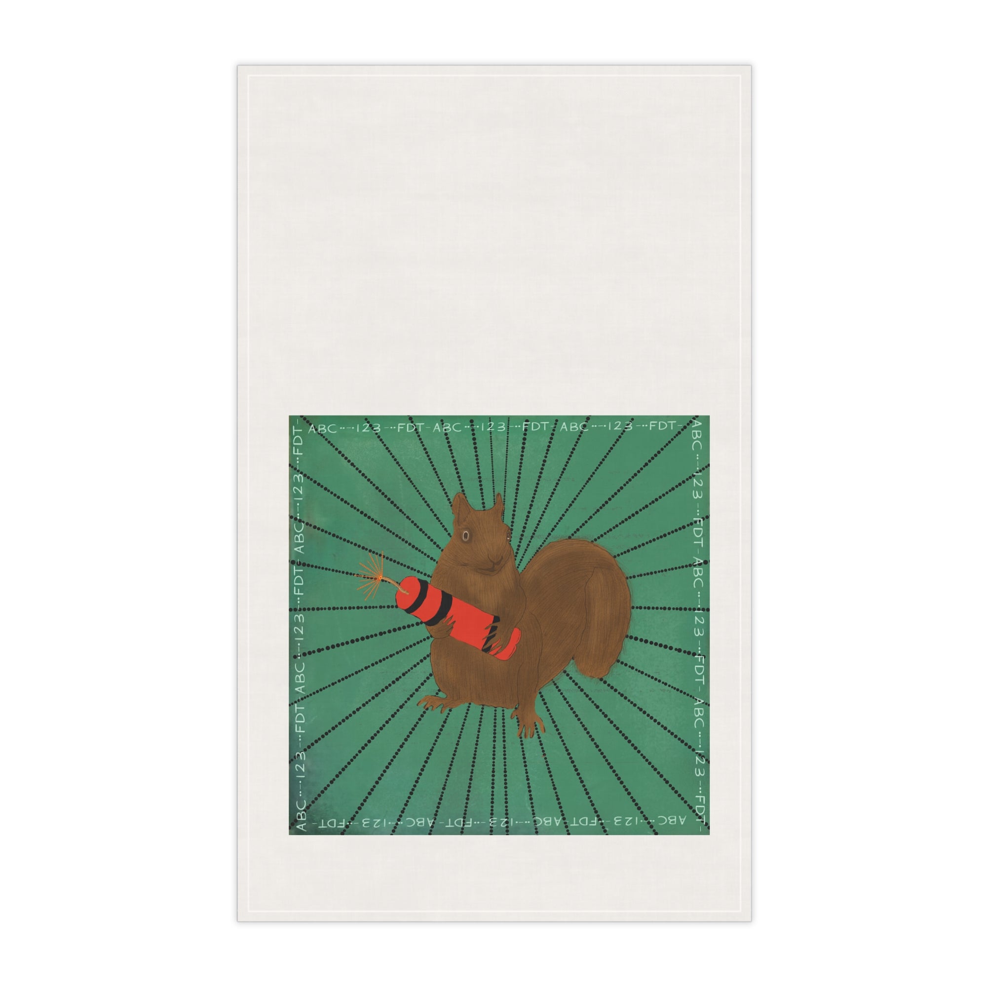 Dynamite Squirrel Tea Towel