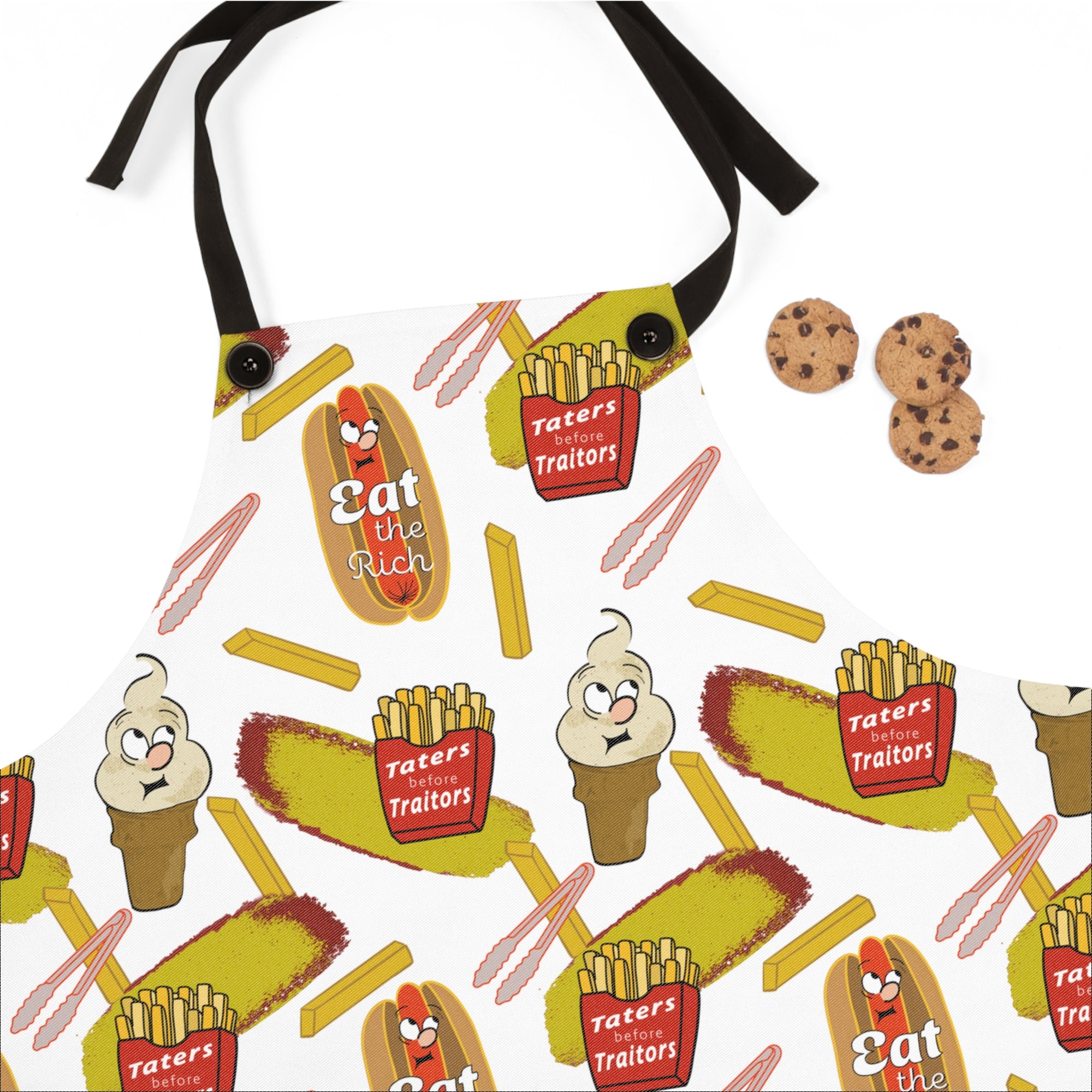 Humorous Cooking Apron - 'Eat the Rich' Design for Food Lovers