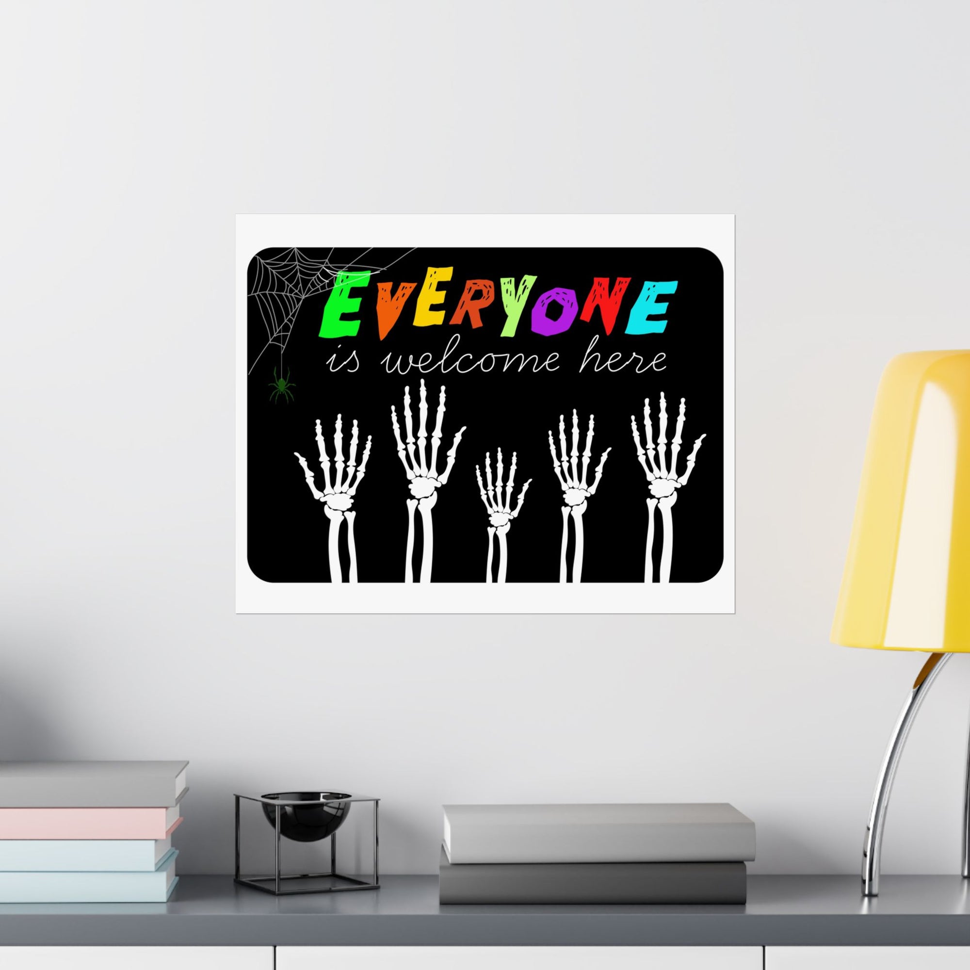 Everyone Is Welcome Here Halloween, Halloween Decor, Spooky Art Print,