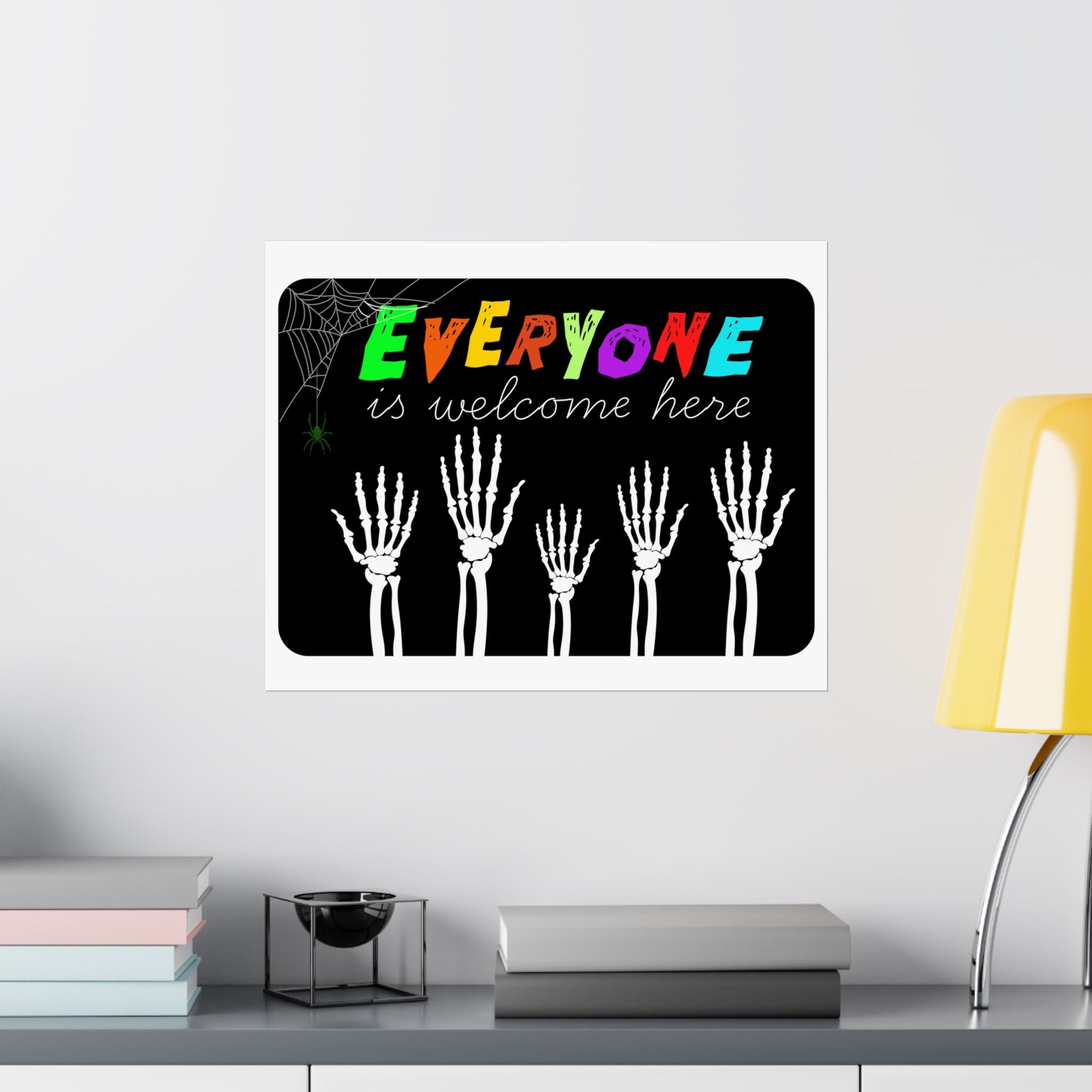 Everyone Is Welcome Here Halloween, Halloween Decor, Spooky Art Print,