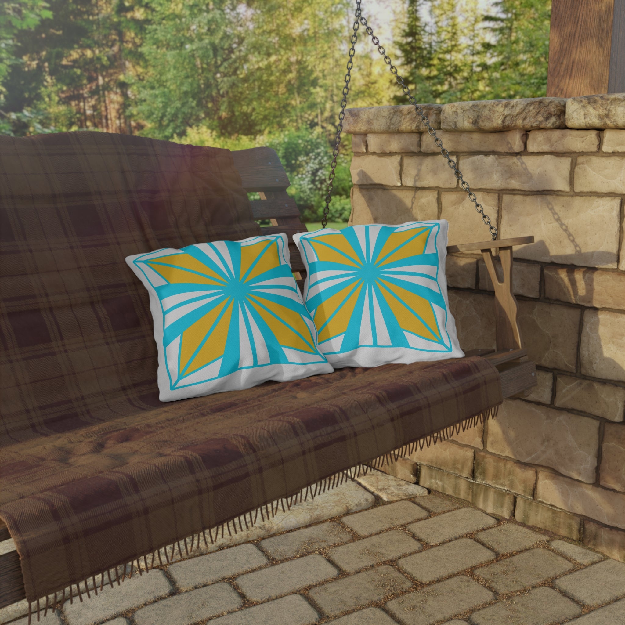 Vibrant Geometric Outdoor Pillows for Patio Decor