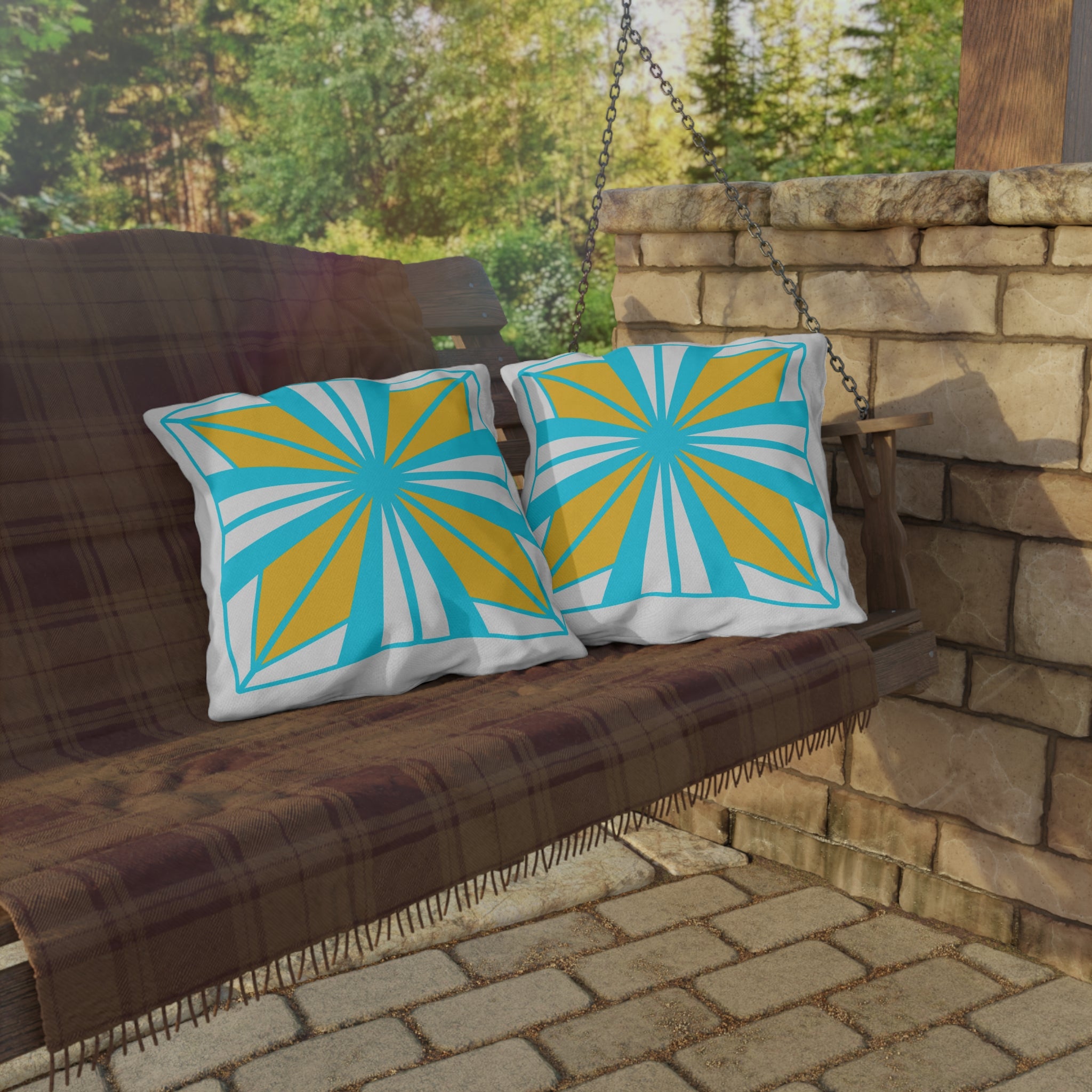Vibrant Geometric Outdoor Pillows for Patio Decor