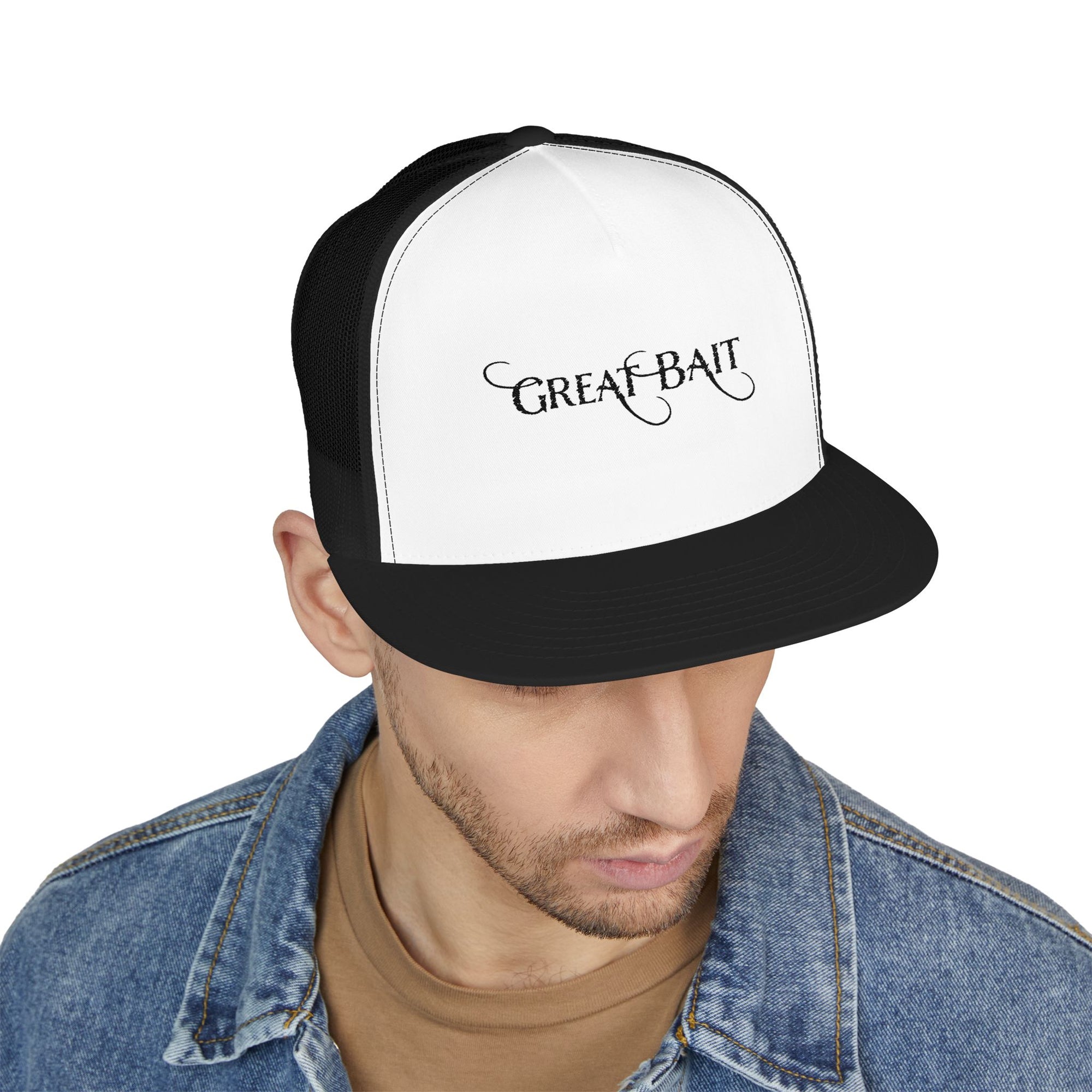 Great Bait 5 Panel Trucker Cap -Get Hooked